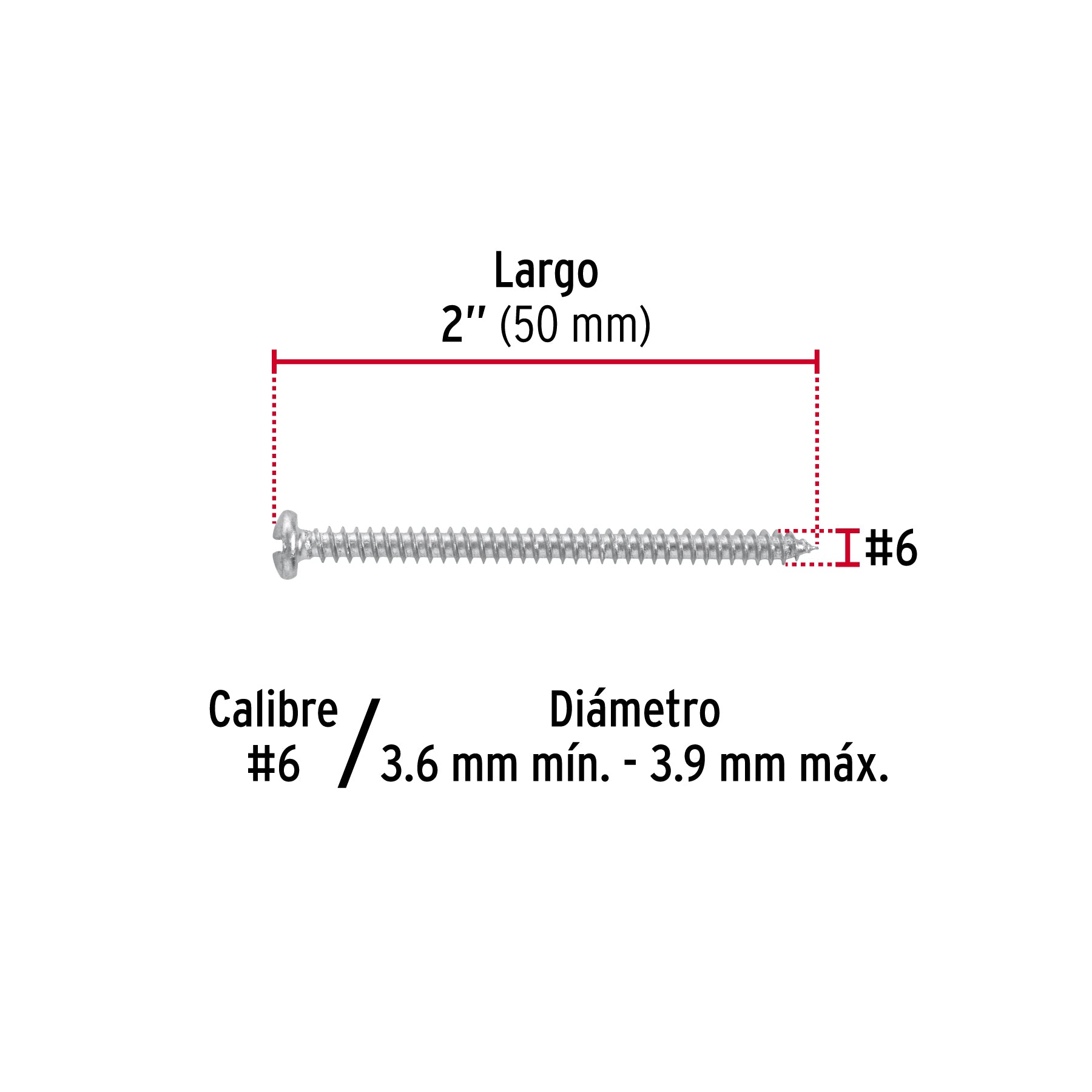 Pijas para lámina #6, 2" caja con 200 piezas