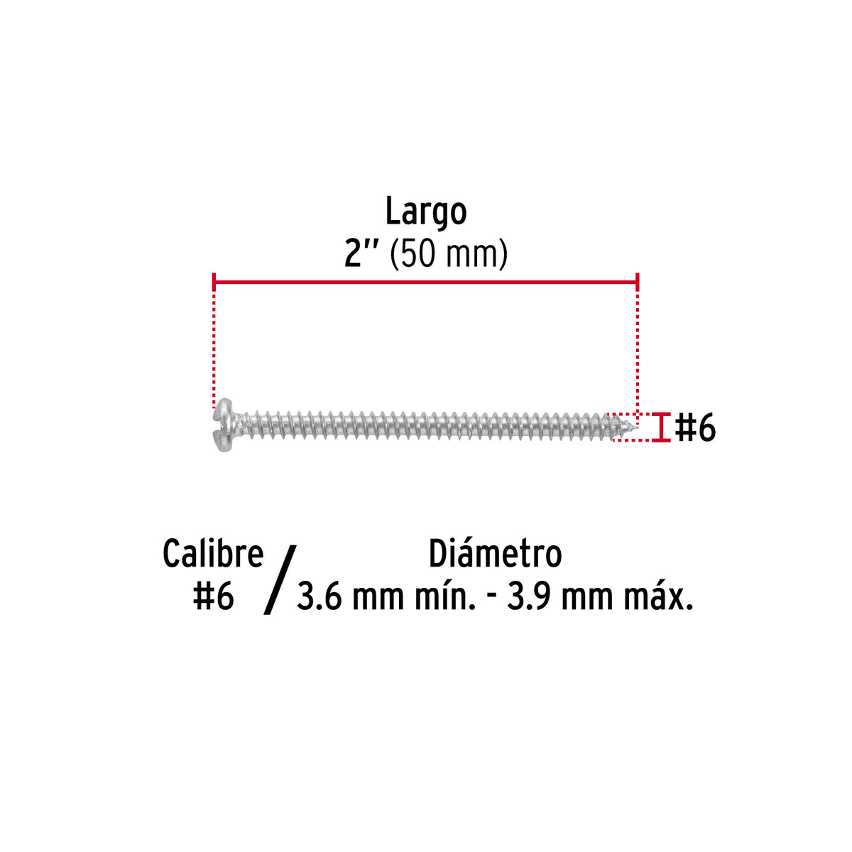 Pijas para lámina #6, 2" caja con 200 piezas