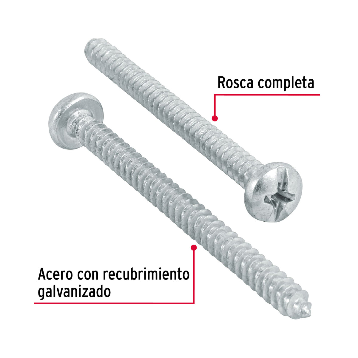 Pijas para lámina, #8, 2", caja con 200 pzas