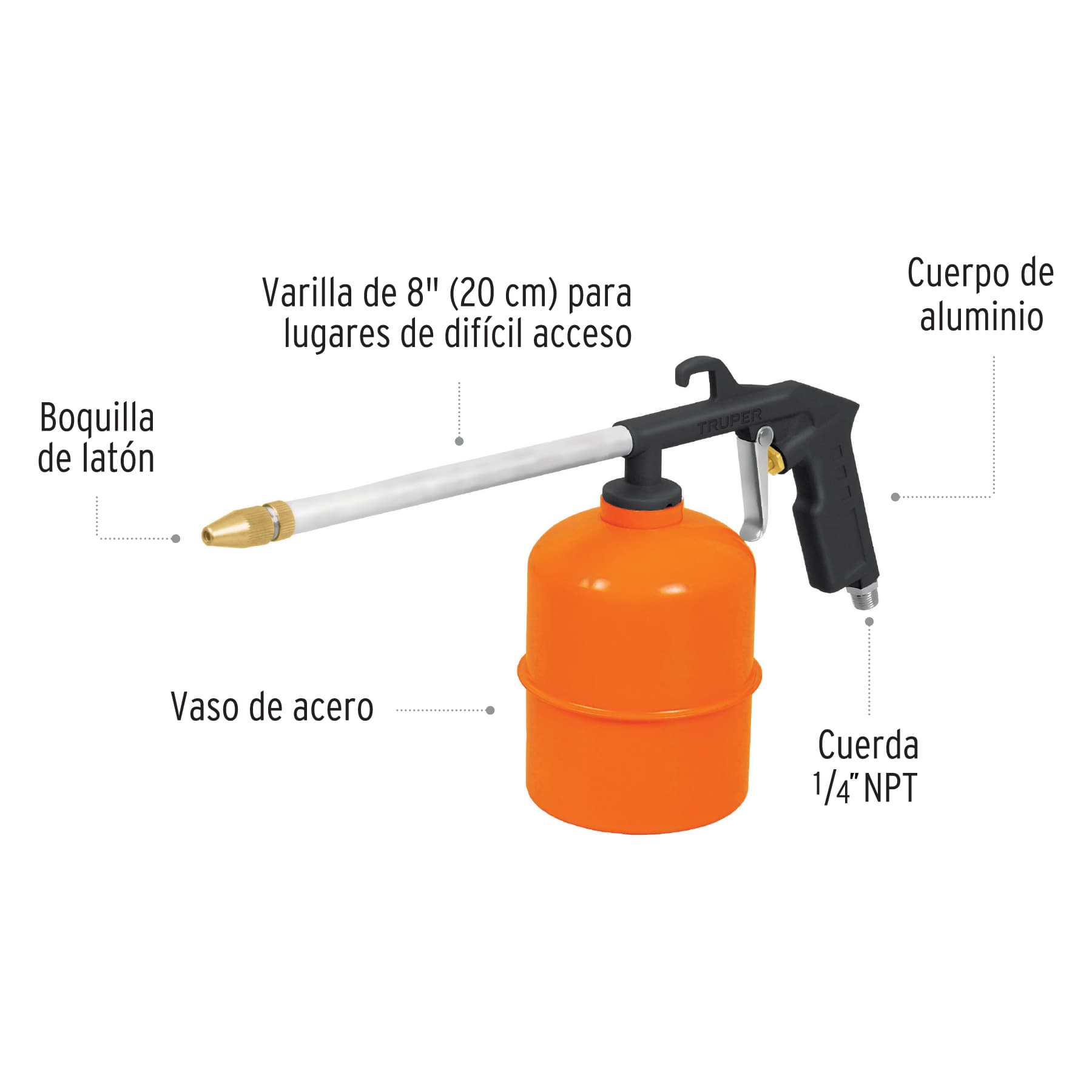 Pistola para limpieza de motores