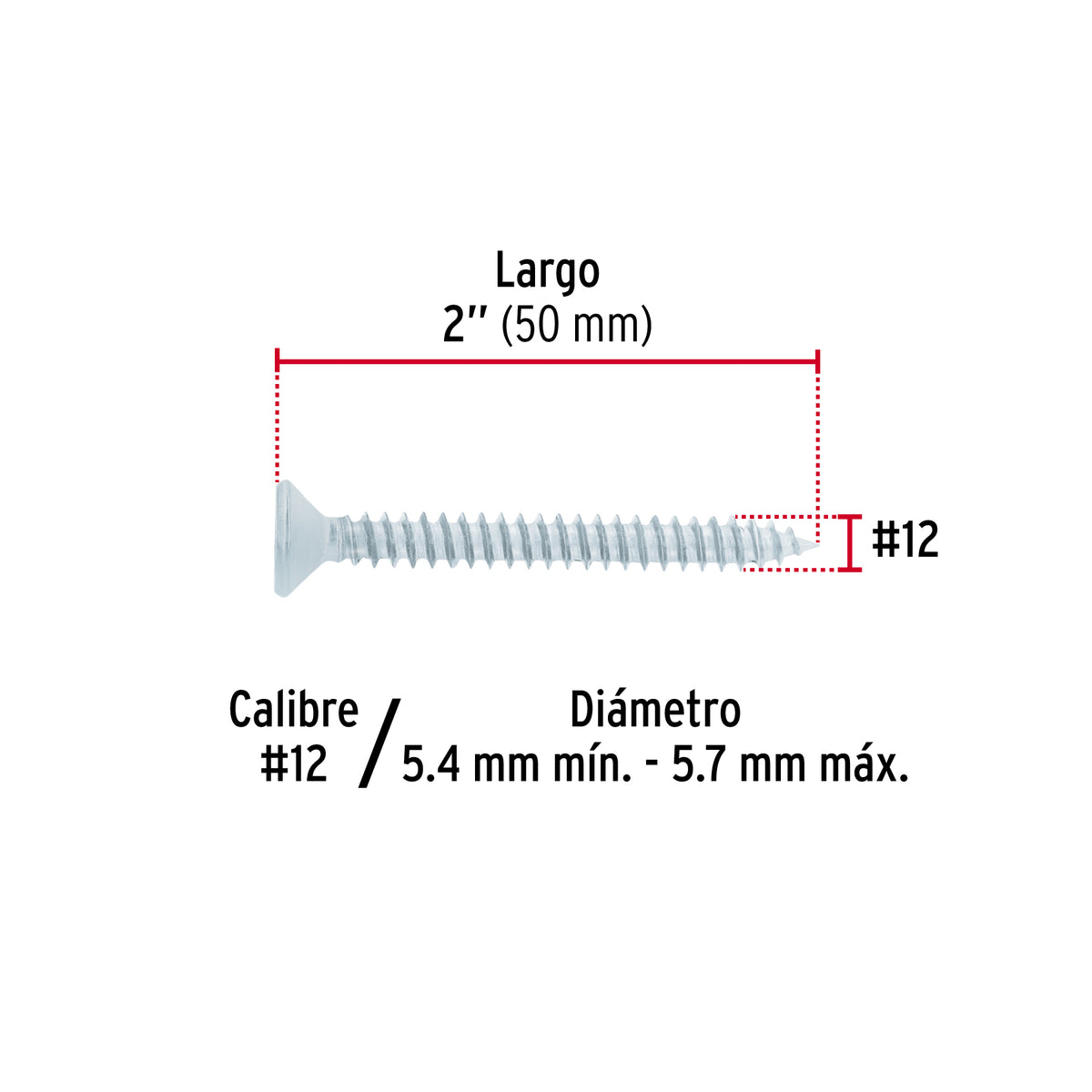 Bolsa 100 pijas para lámina cabeza plana #12 x 2', FIERO