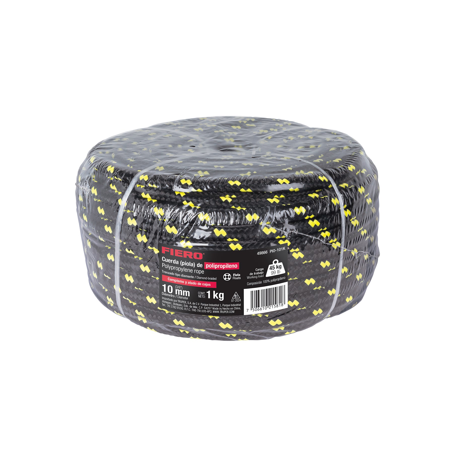 Piola de Polipropileno trenzada, multicolor, 10mm, 1 Kg
