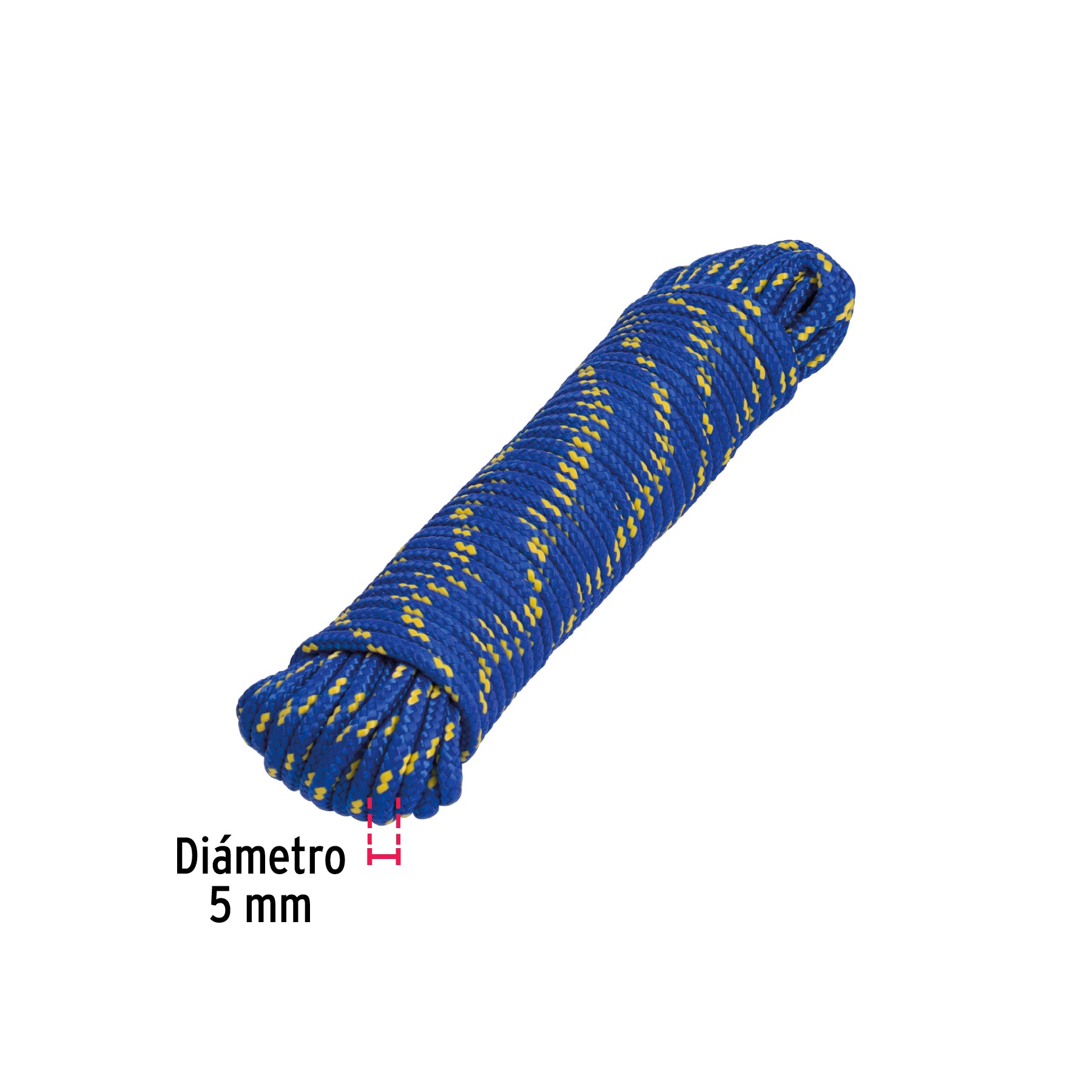 Piola de Polipropileno trenzada, multicolor, 5mm x 15m