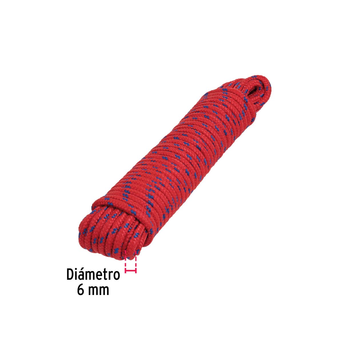 Piola de Polipropileno trenzada, multicolor, 6mm x 15m