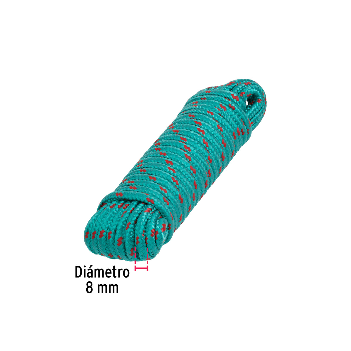 Piola de Polipropileno trenzada, multicolor, 8mm x 15m
