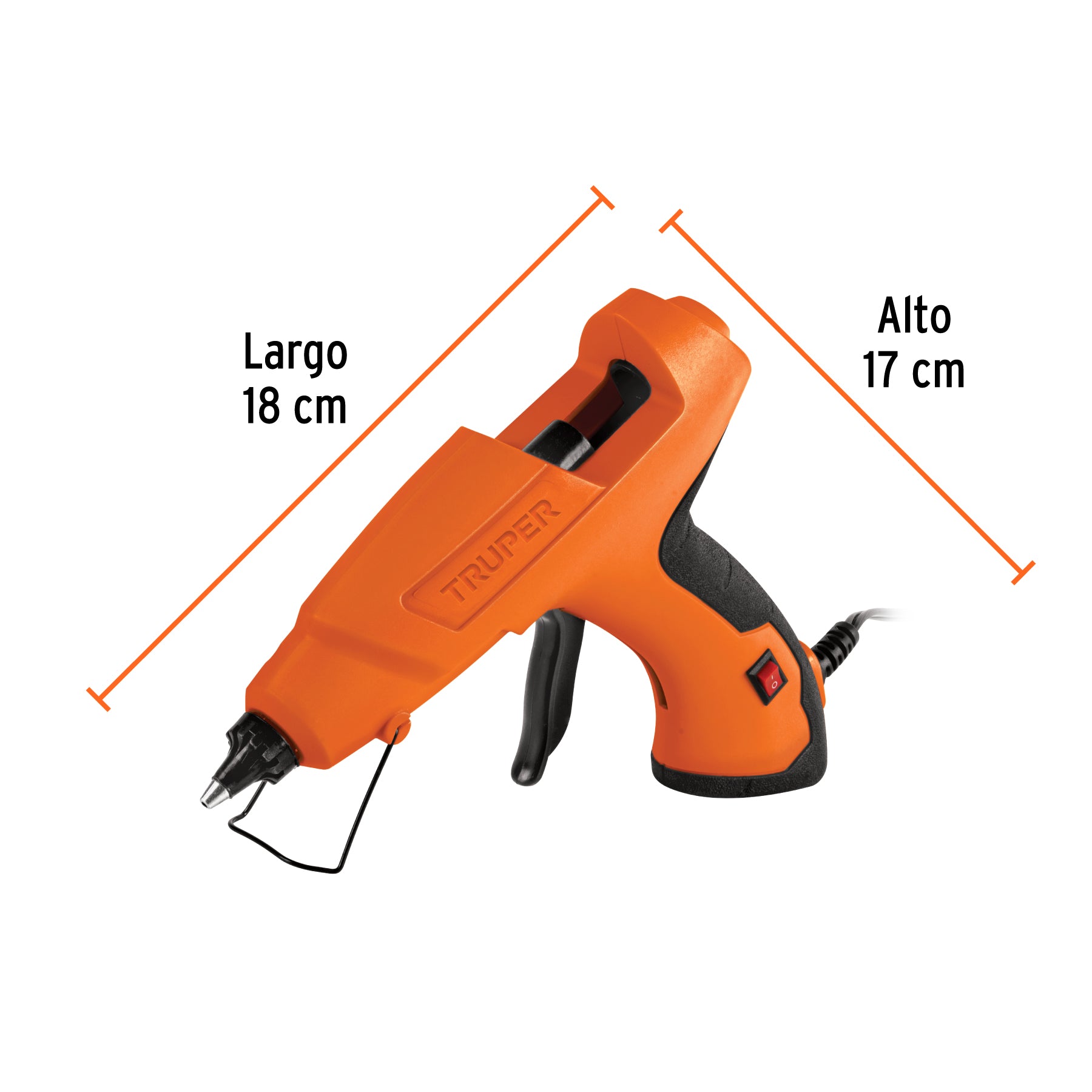 Pistola eléctrica de 80 W para silicón de 1/2', TRUPER