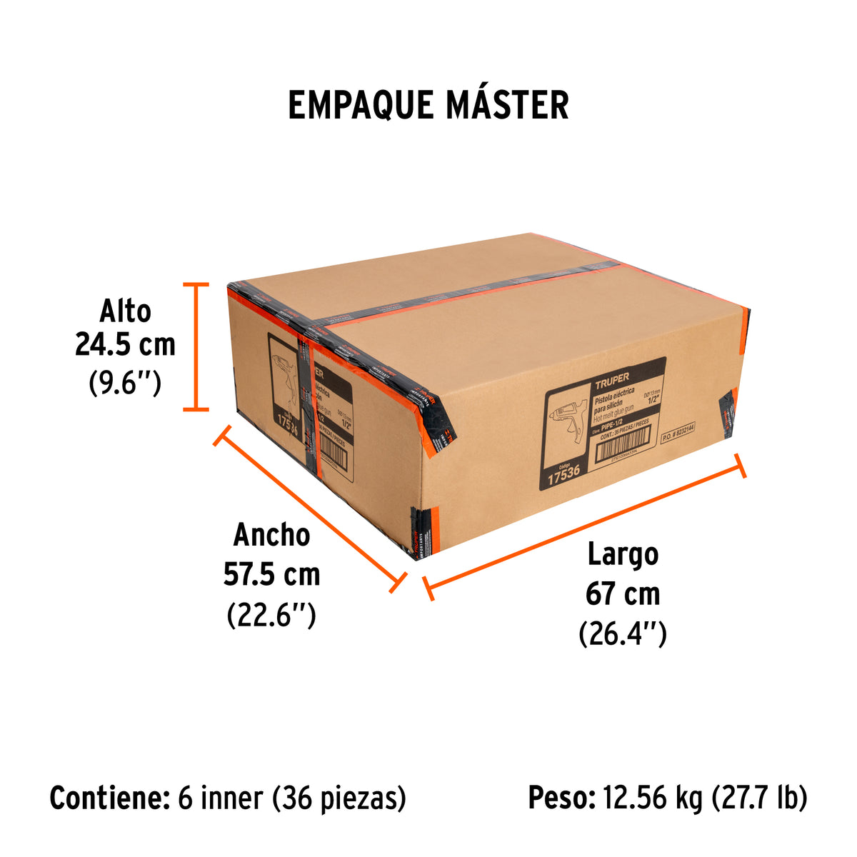 Pistola eléctrica de pegamento 25w, incluye 2 barras