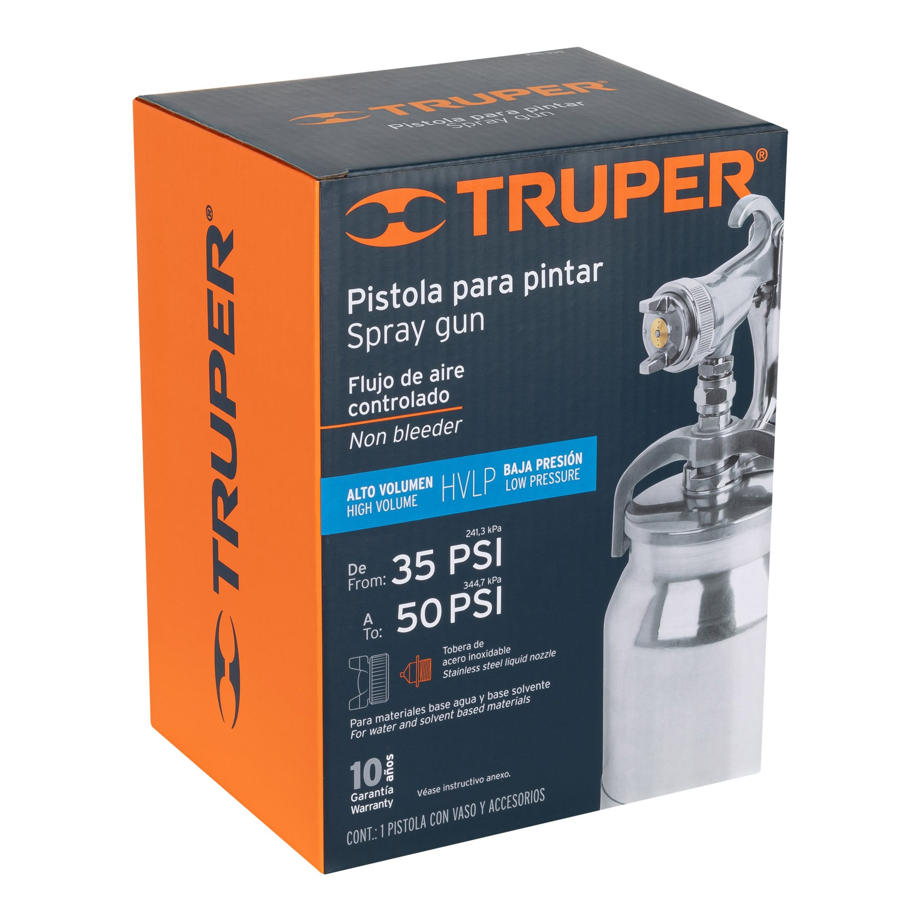 Pistola p/pintar succión HVLP, vaso alum, boquilla 1.4mm