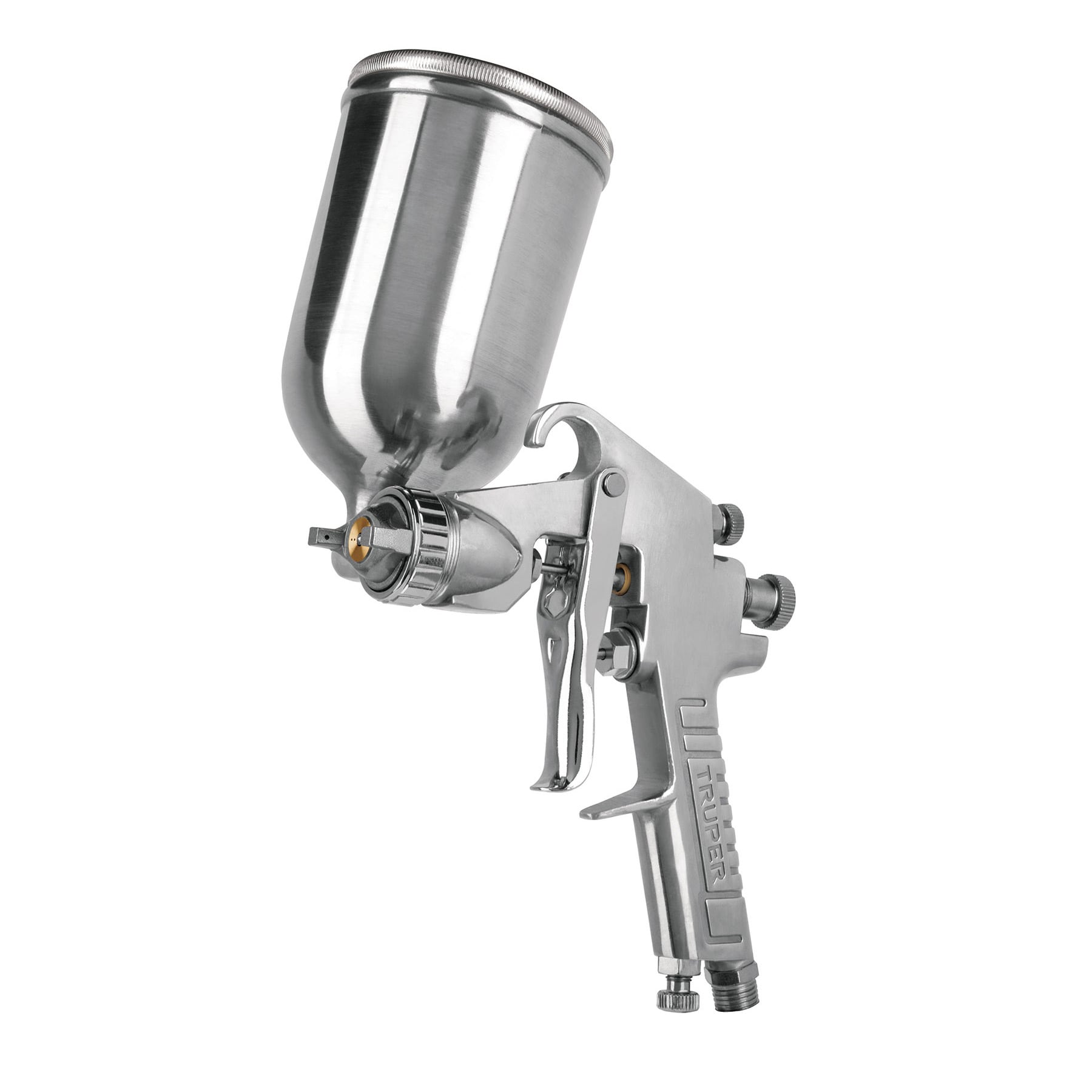 Pistola p/pintar gravedad LVMP,vaso aluminio, boquilla 1.0mm