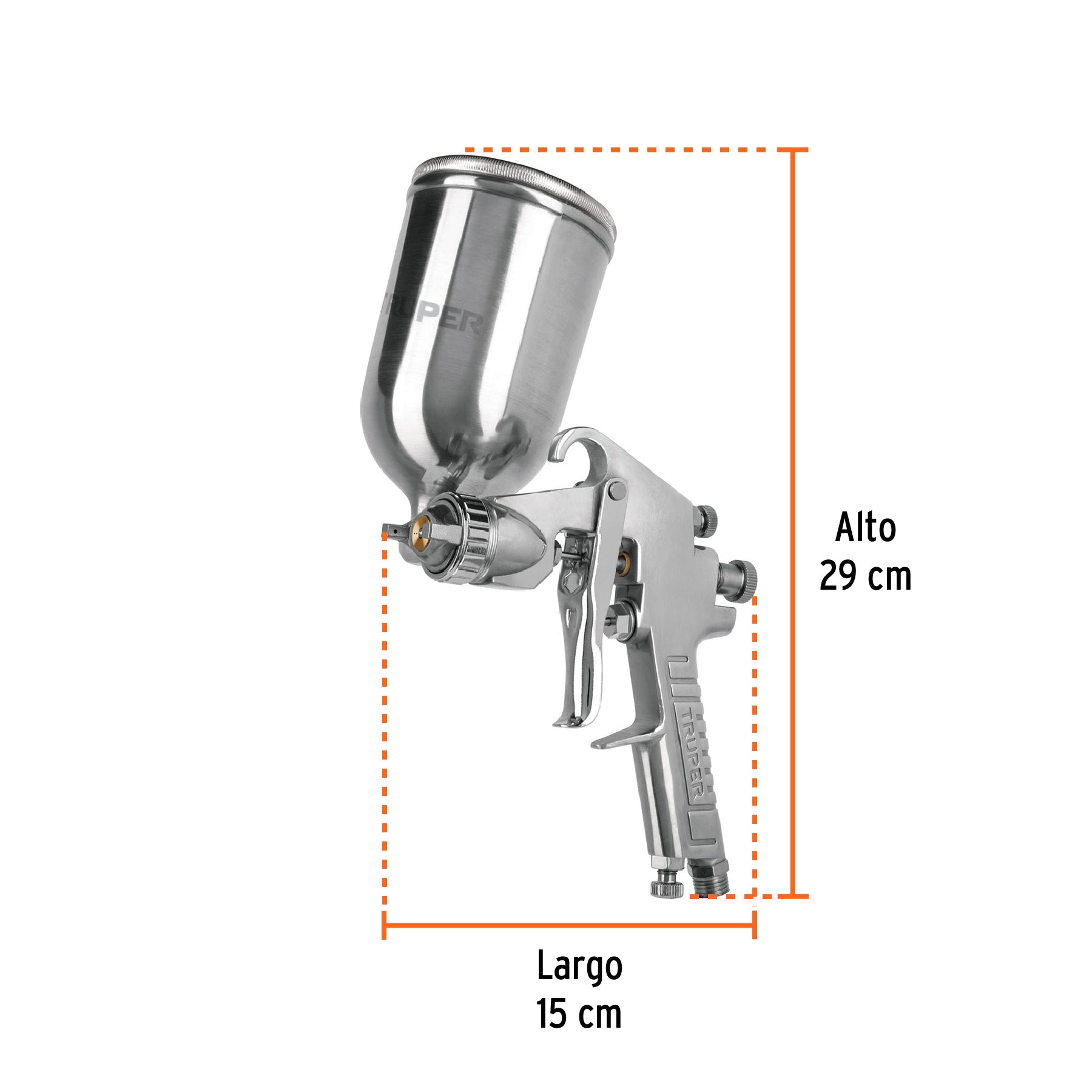Pistola p/pintar gravedad LVMP,vaso aluminio, boquilla 1.0mm