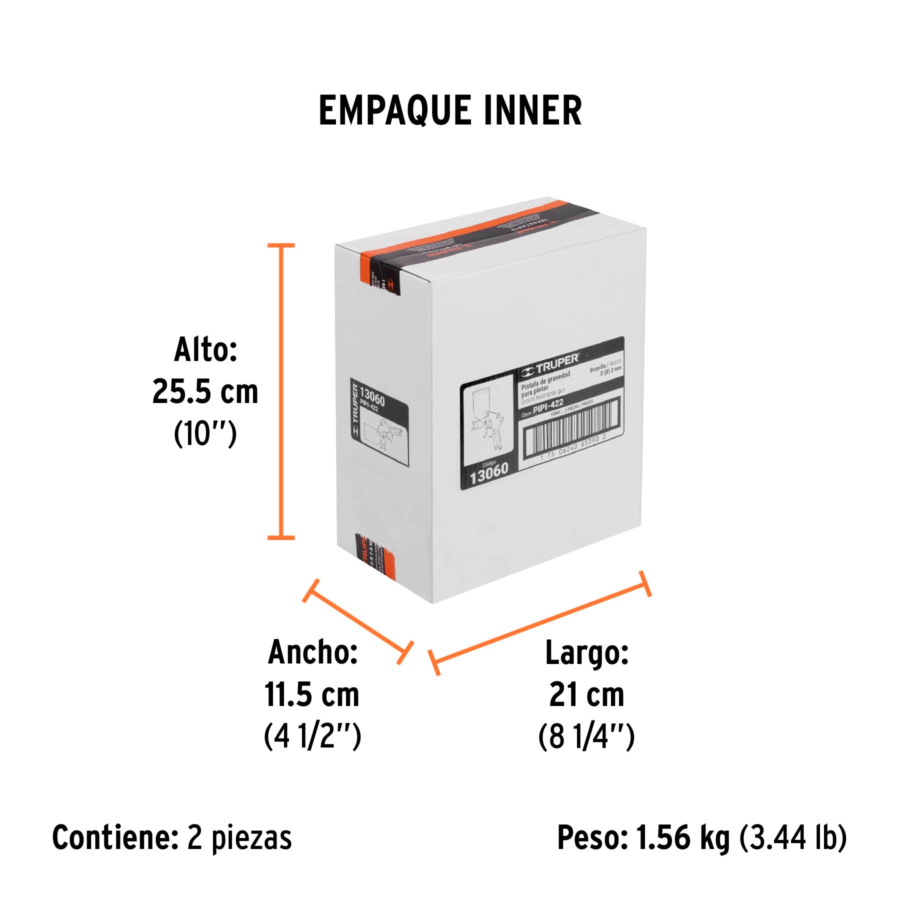 Pistola p/pintar gravedad LVMP,vaso aluminio, boquilla 2.0mm