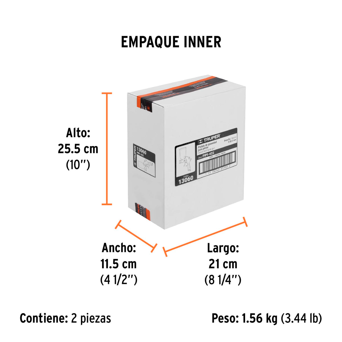 Pistola p/pintar gravedad LVMP,vaso aluminio, boquilla 2.0mm