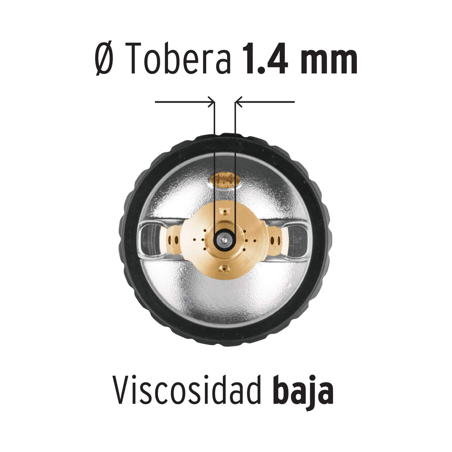 Pistola p/pintar gravedad HVLP,vaso plástico, 1.4 mm, Expert