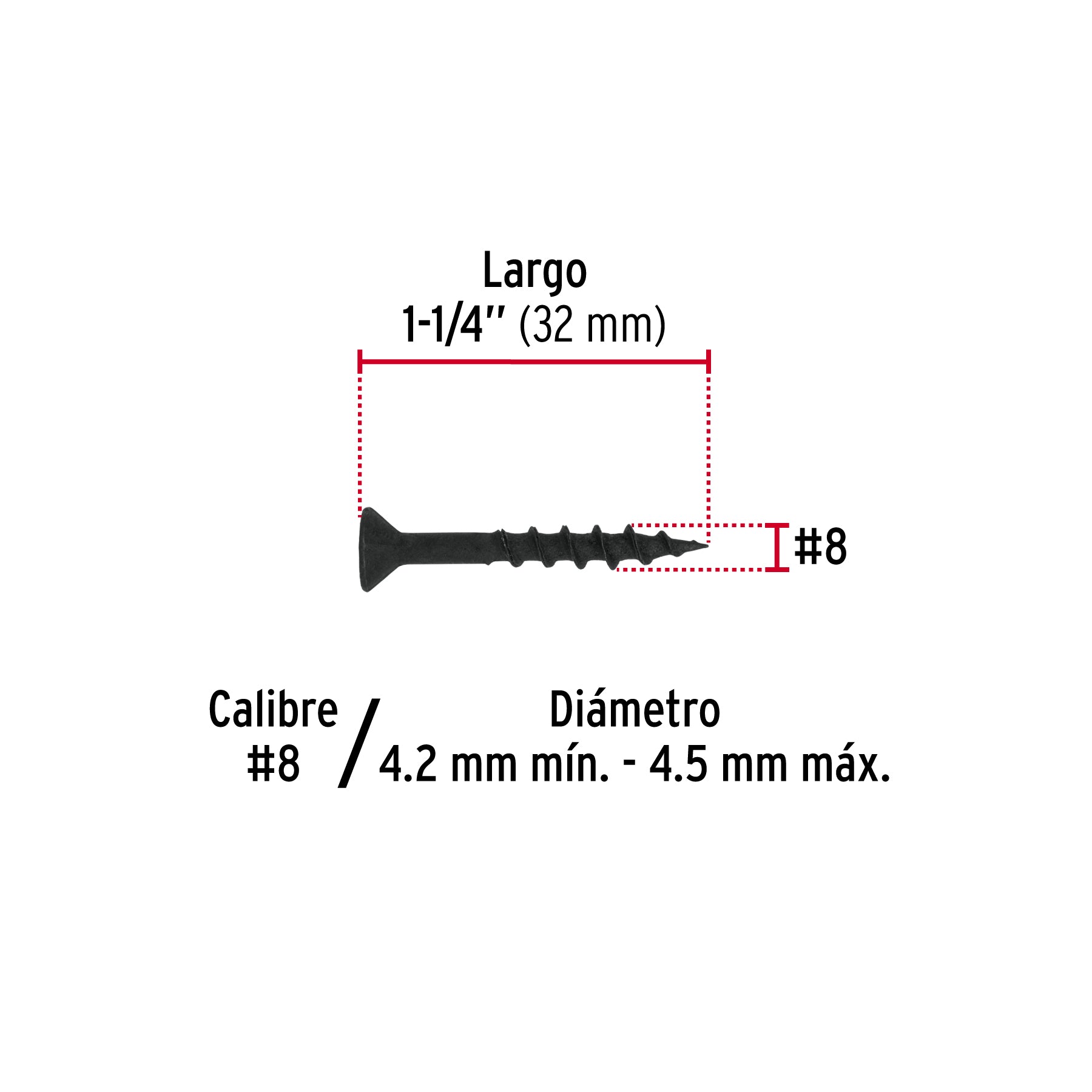 Pija tipo Quadrex, 8X1-1/4"
