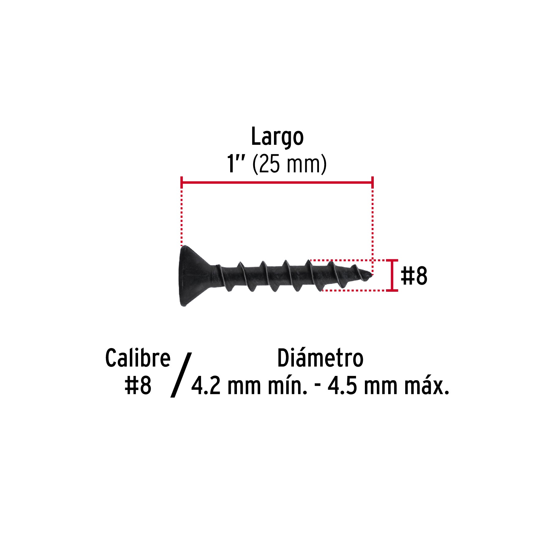 Pija tipo Quadrex, 8x1"