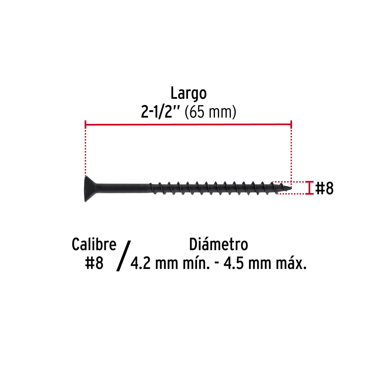 Pija tipo Quadrex, 8x2-1/2"