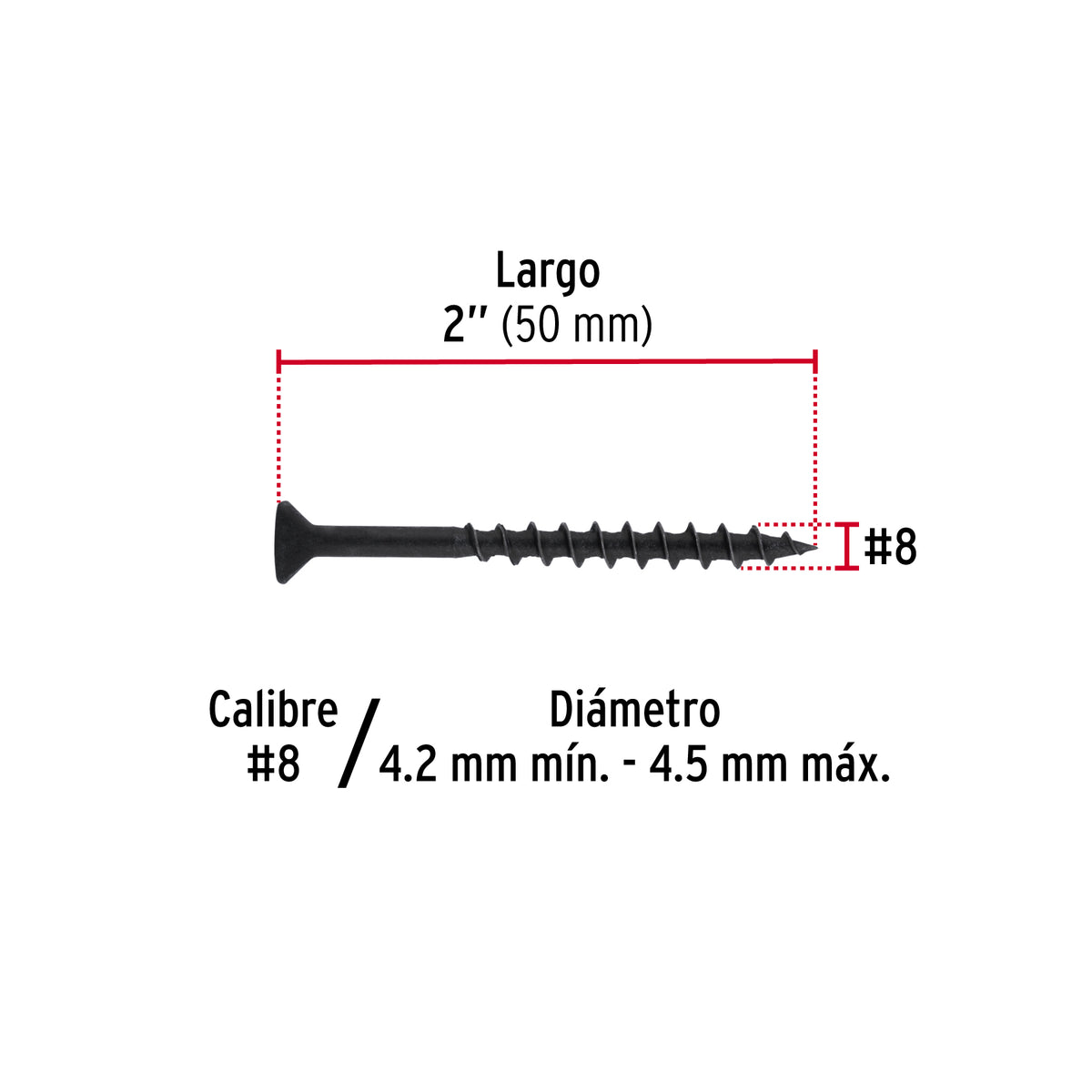 Pija tipo Quadrex, 8x2"