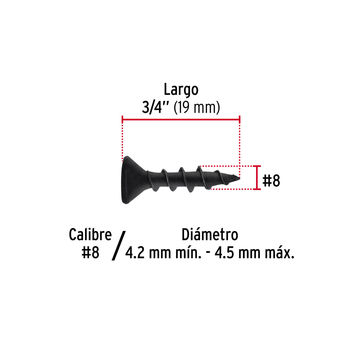 Pija tipo Quadrex, 8x3/4"