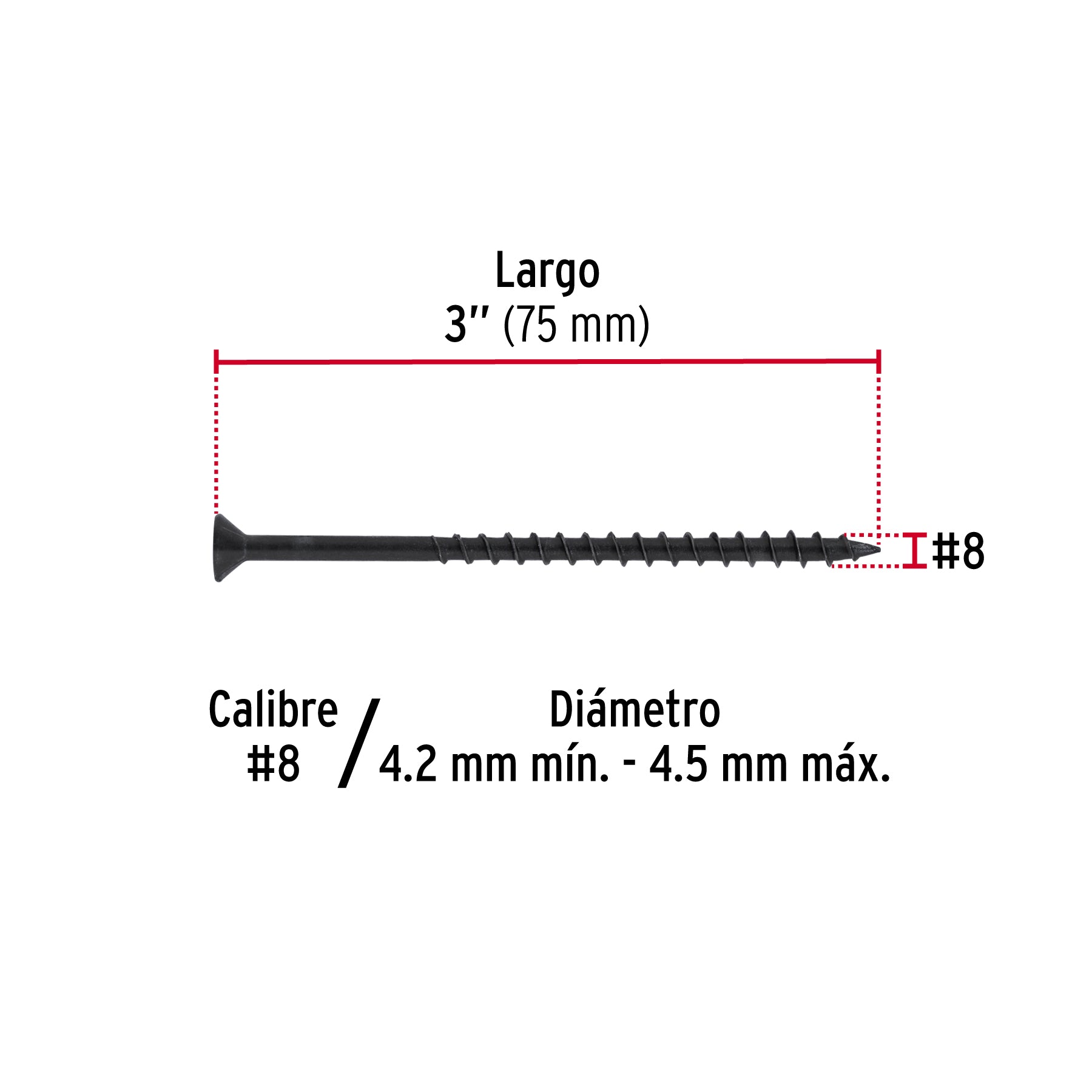 Pija tipo Quadrex, 8x3"