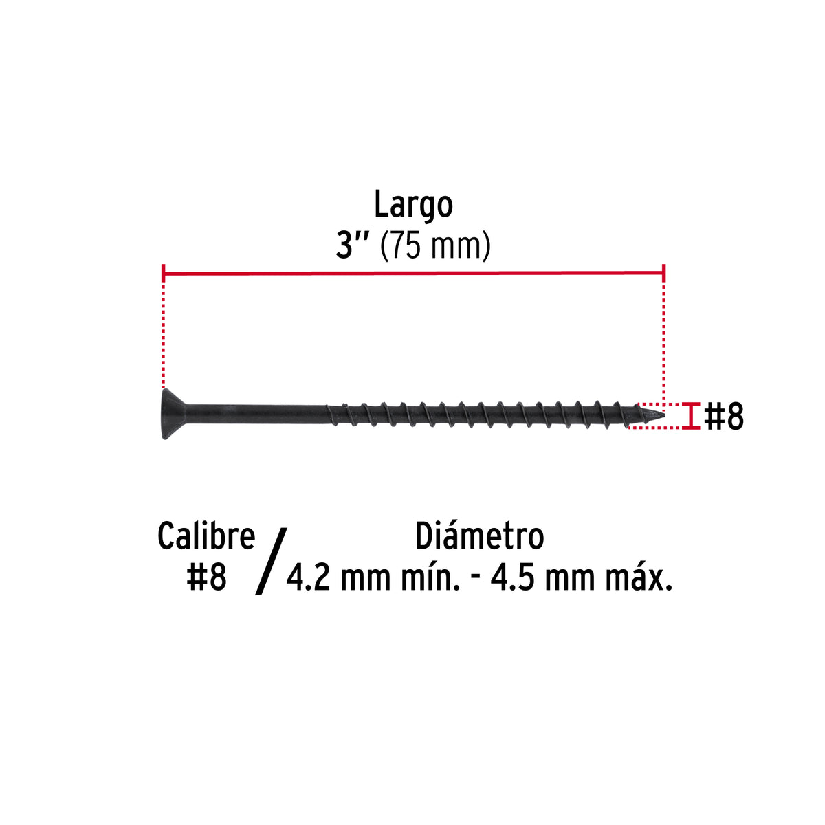 Pija tipo Quadrex, 8x3"