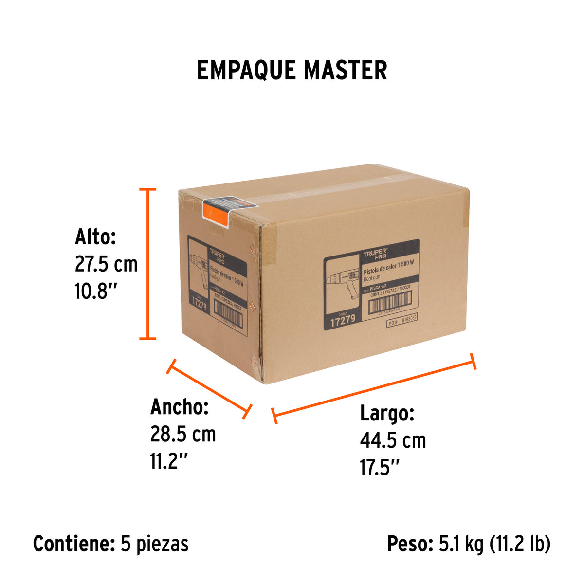 Pistola de calor profesional 1500 W