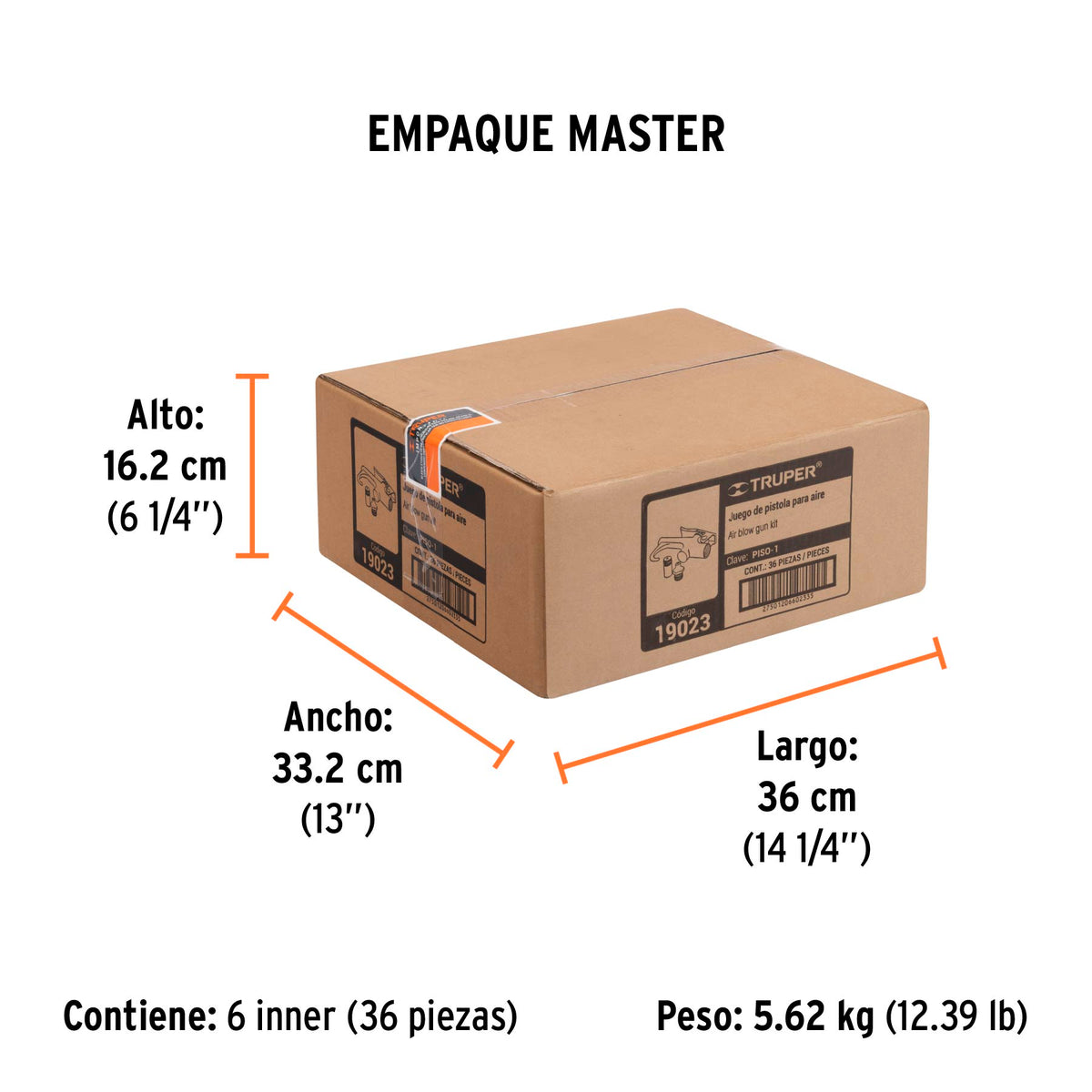 Pistola metálica para sopletear, cuerda 1/4 npt