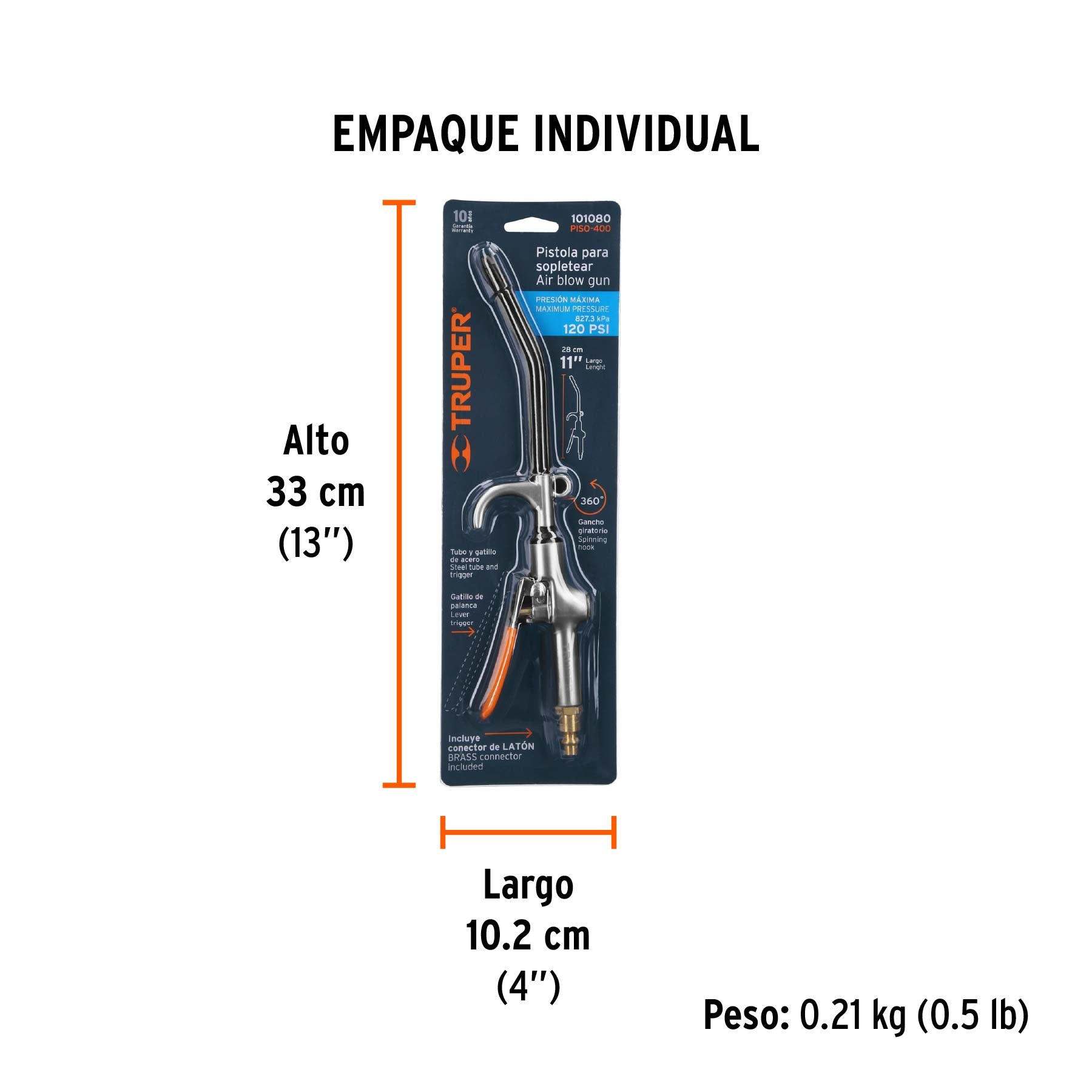 PISTOLA PARA SOPLETEARCON GANCHO, 120 psi