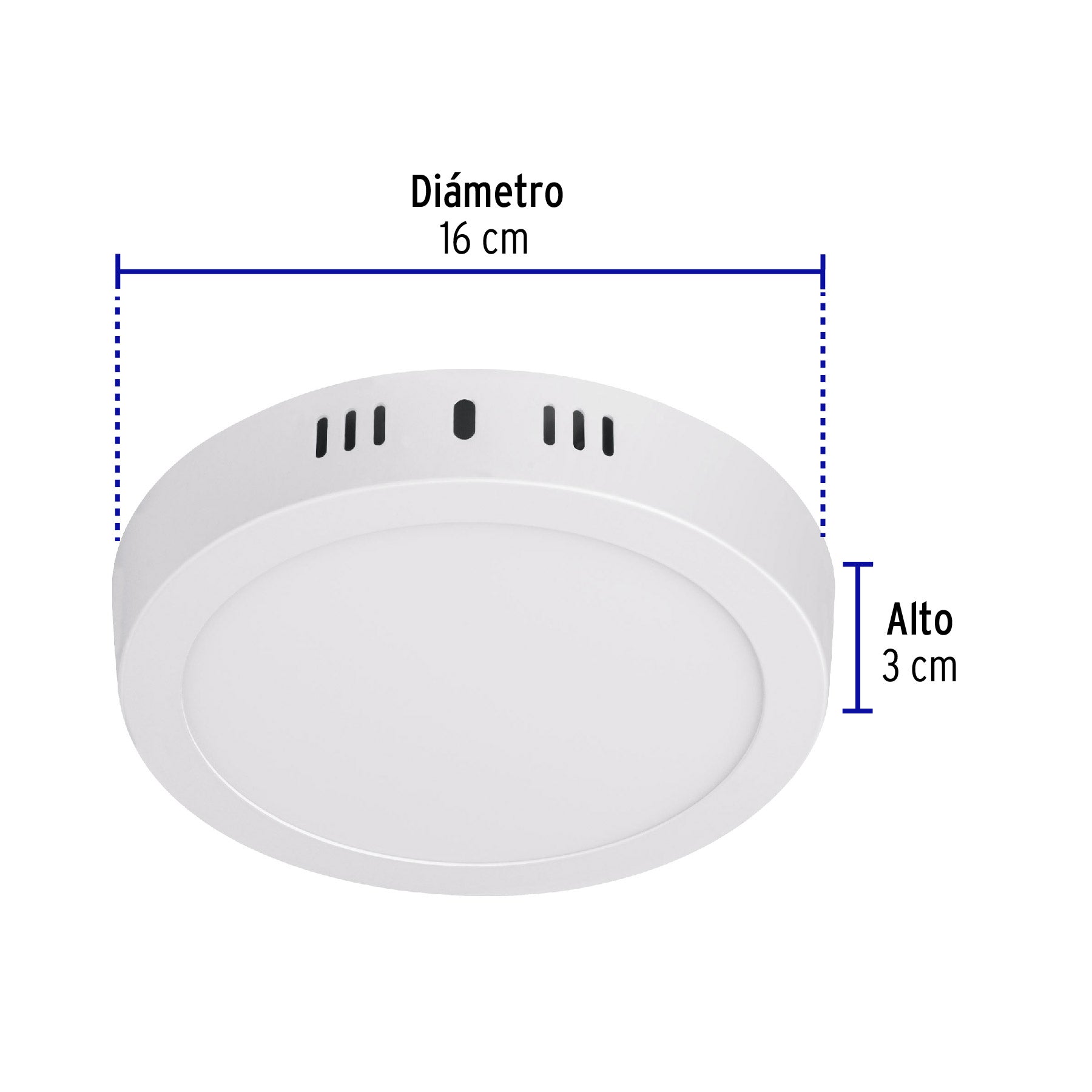 Plafón redondo, moderno, 12W, 6500K, LED, blanco