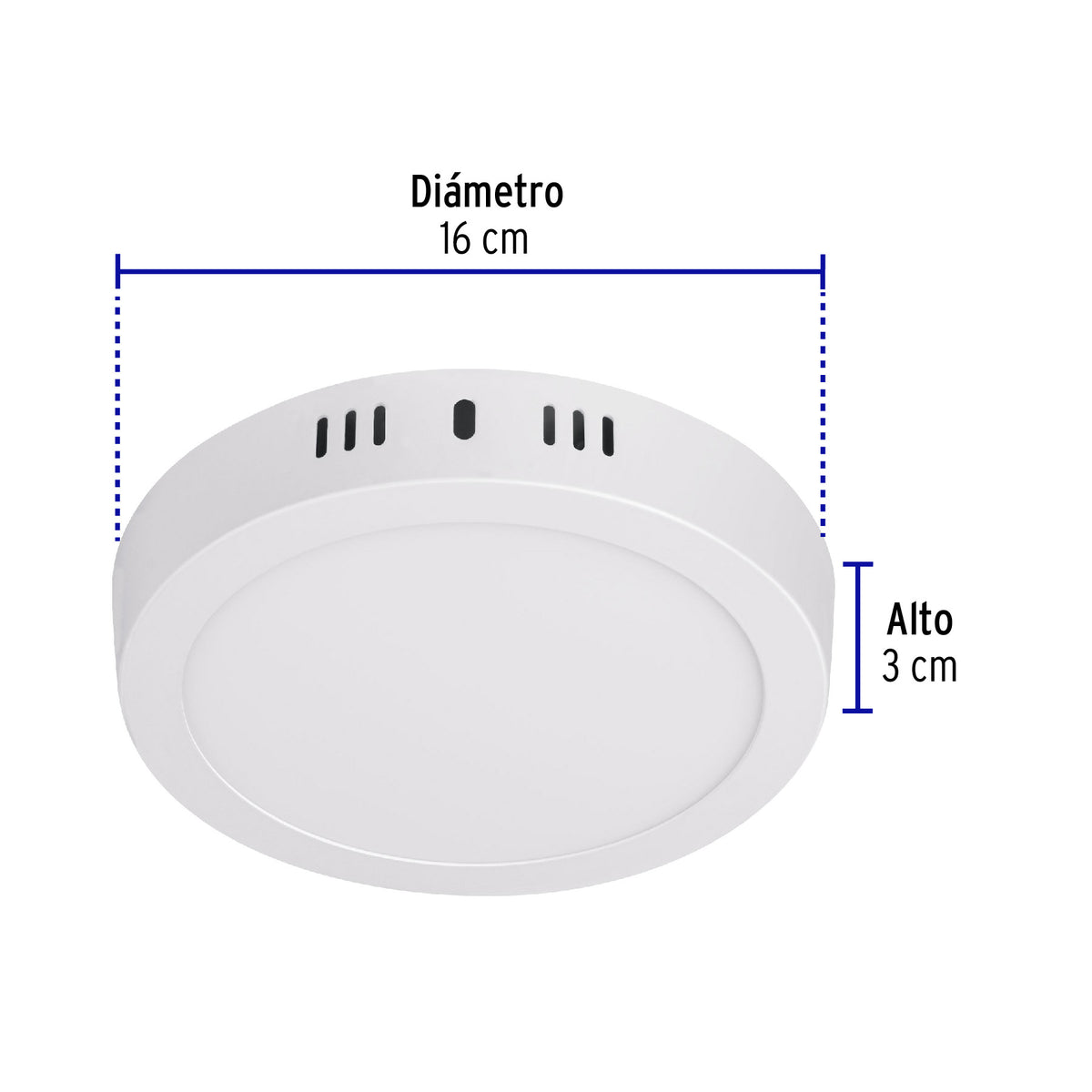 Plafón redondo, moderno, 12W, 6500K, LED, blanco