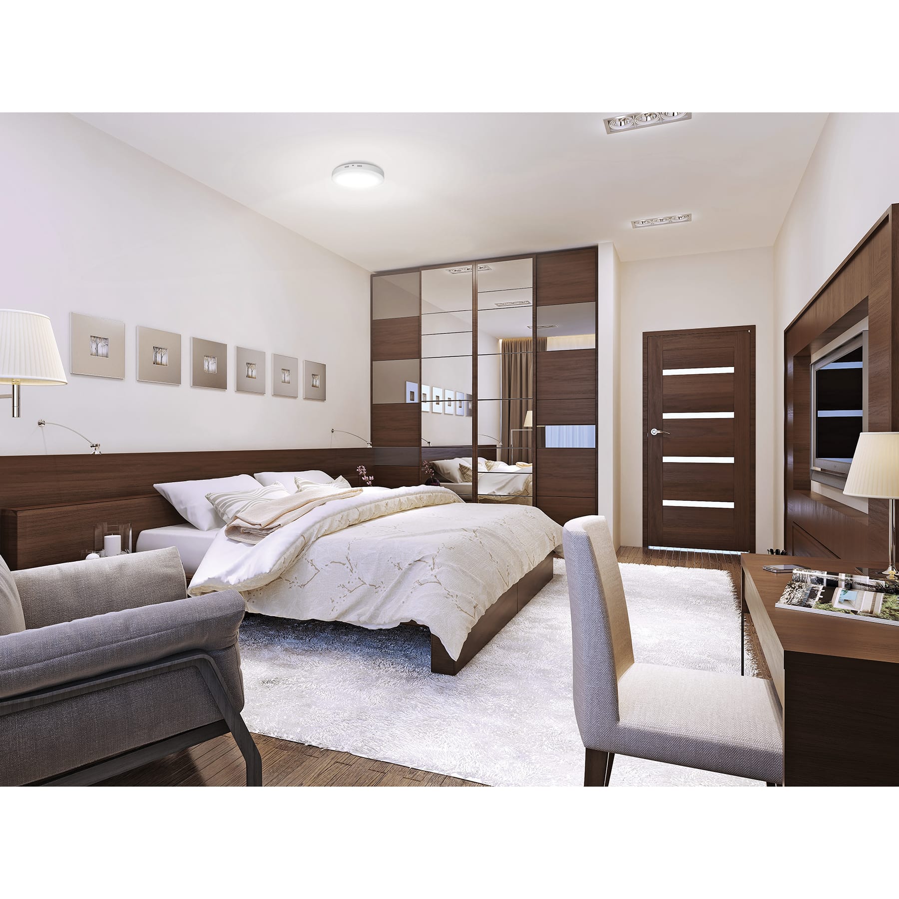 Plafón redondo, moderno, 18W, 6500K, LED, blanco