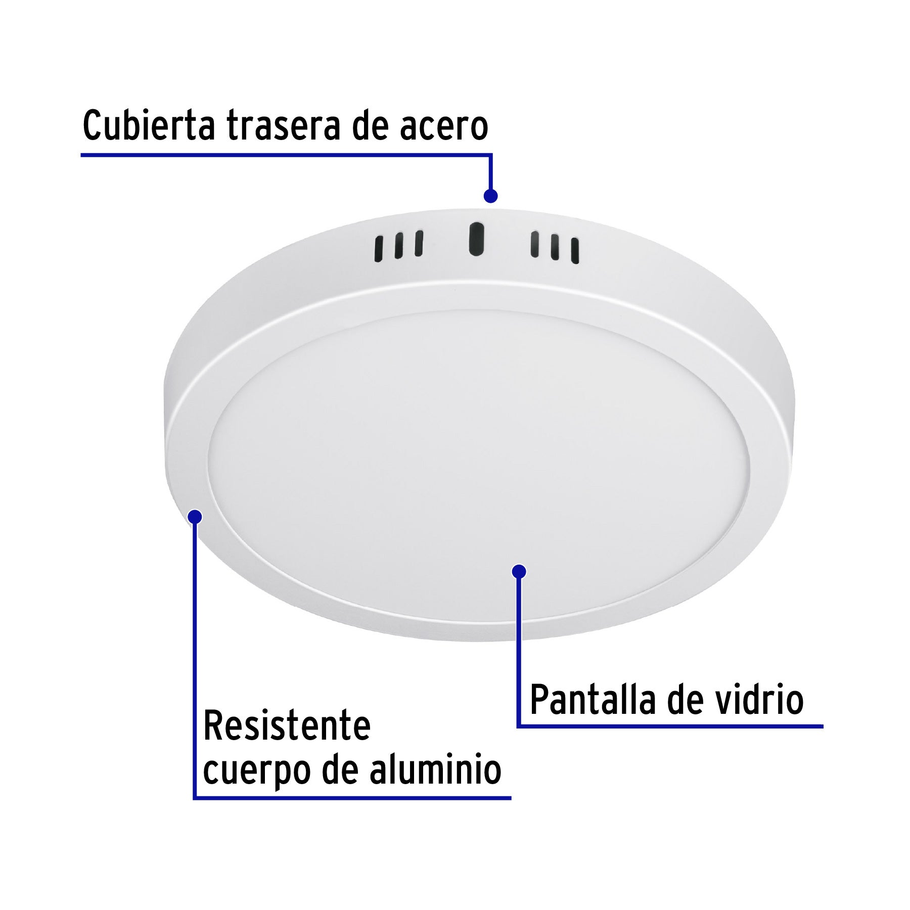 Plafón redondo, moderno, 18W, 6500K, LED, blanco
