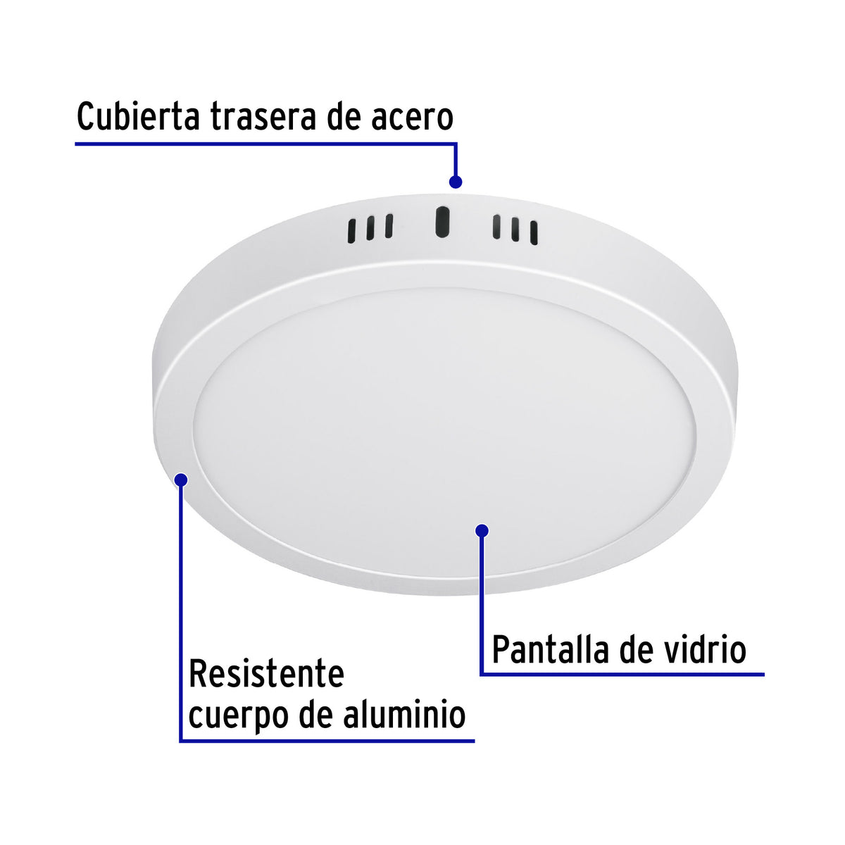 Plafón redondo, moderno, 18W, 6500K, LED, blanco