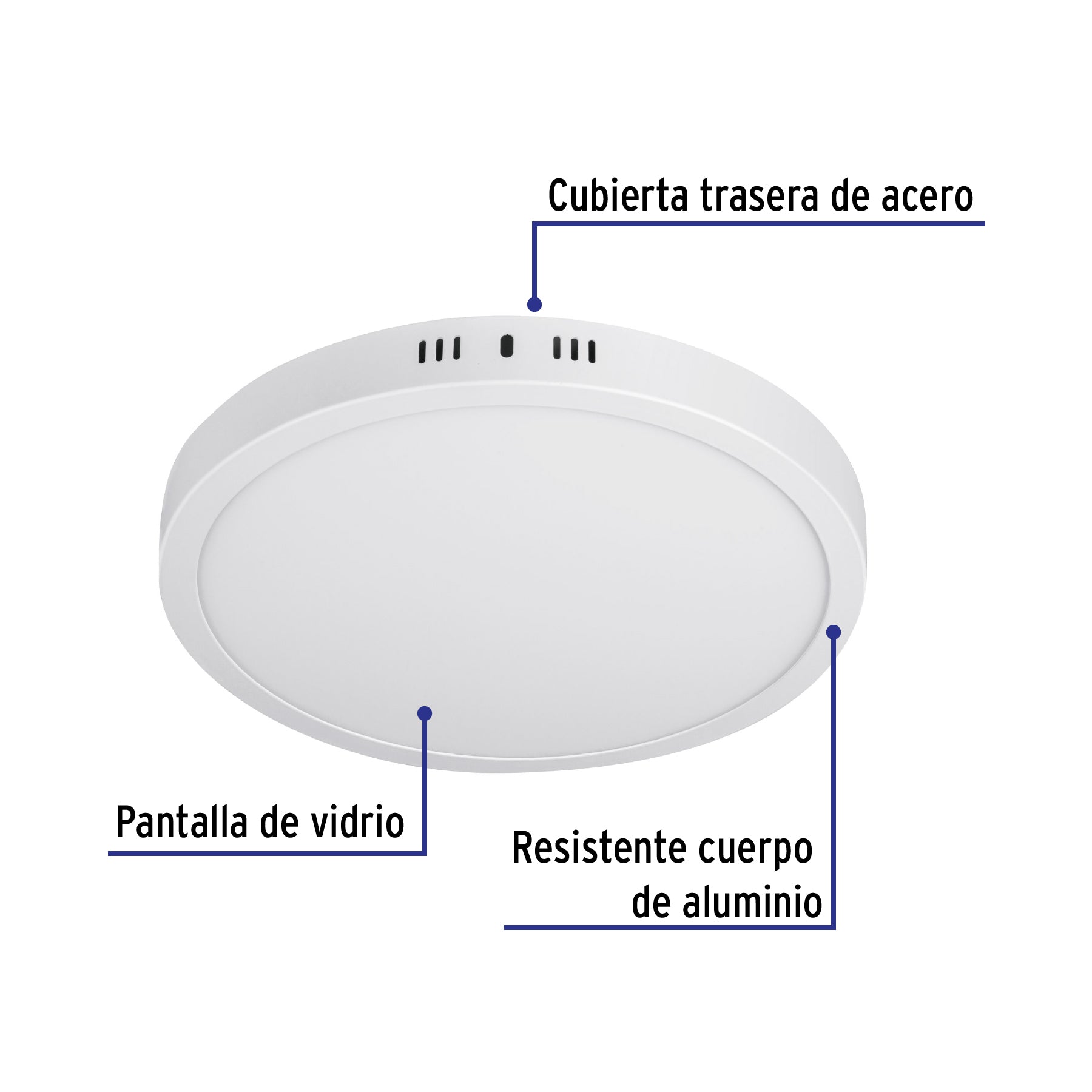 Luminario blanco de LED 24 W redondo tipo plafón luz cálida