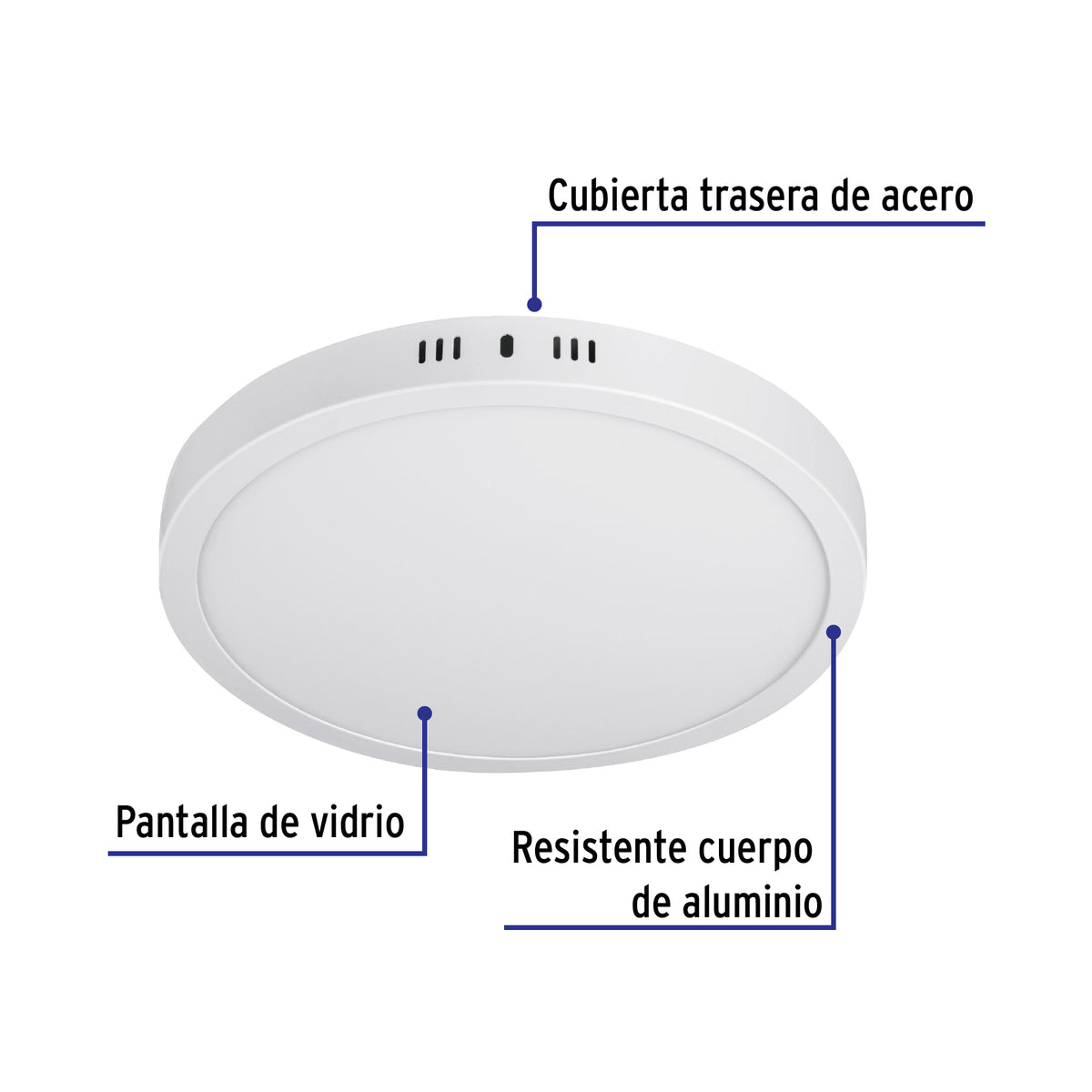 Luminario blanco de LED 24 W redondo tipo plafón luz cálida