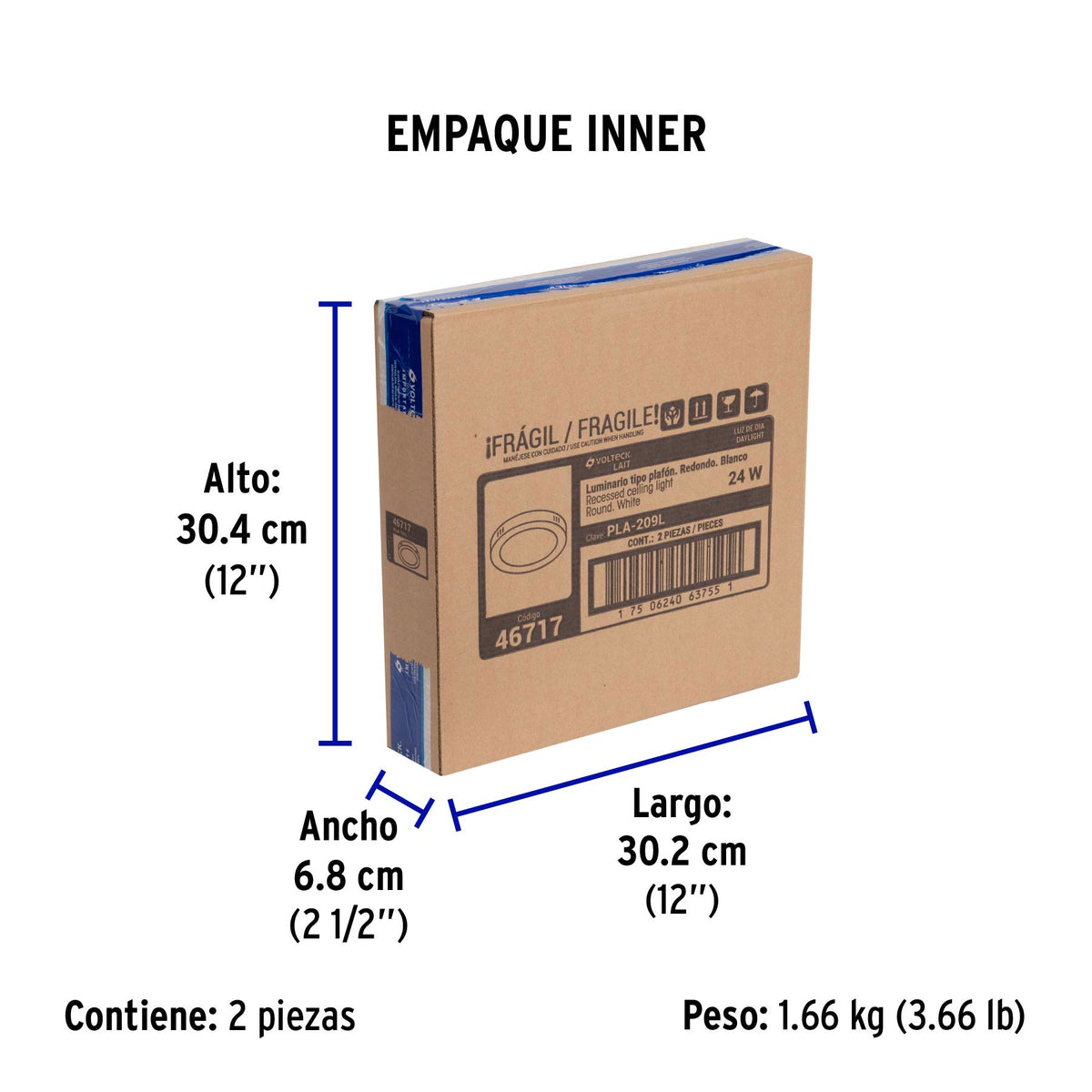 Plafón redondo, moderno, 24W, 6500K, LED, blanco