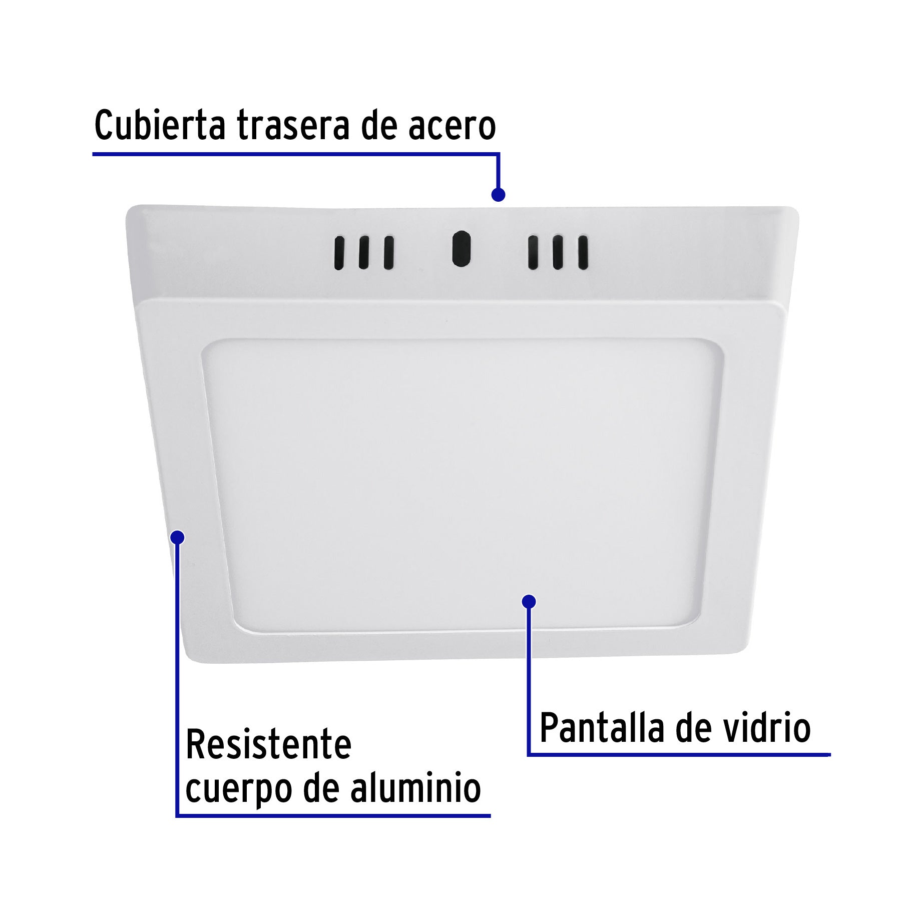 Plafón cuadrado, moderno, 12 W, 6500 K, LED, blanco