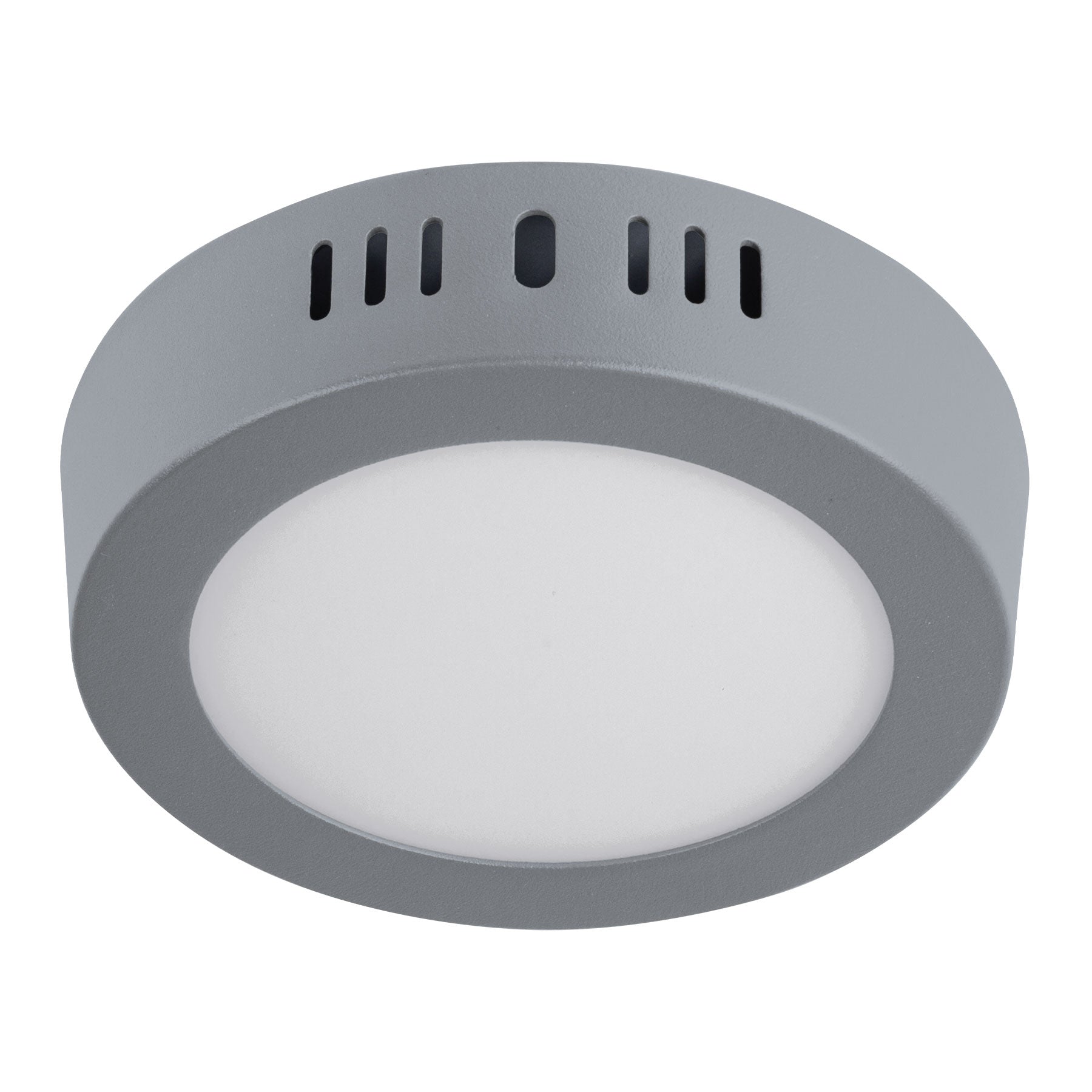 Plafón redondo, moderno, 6W, 6500K, LED, acabado gris