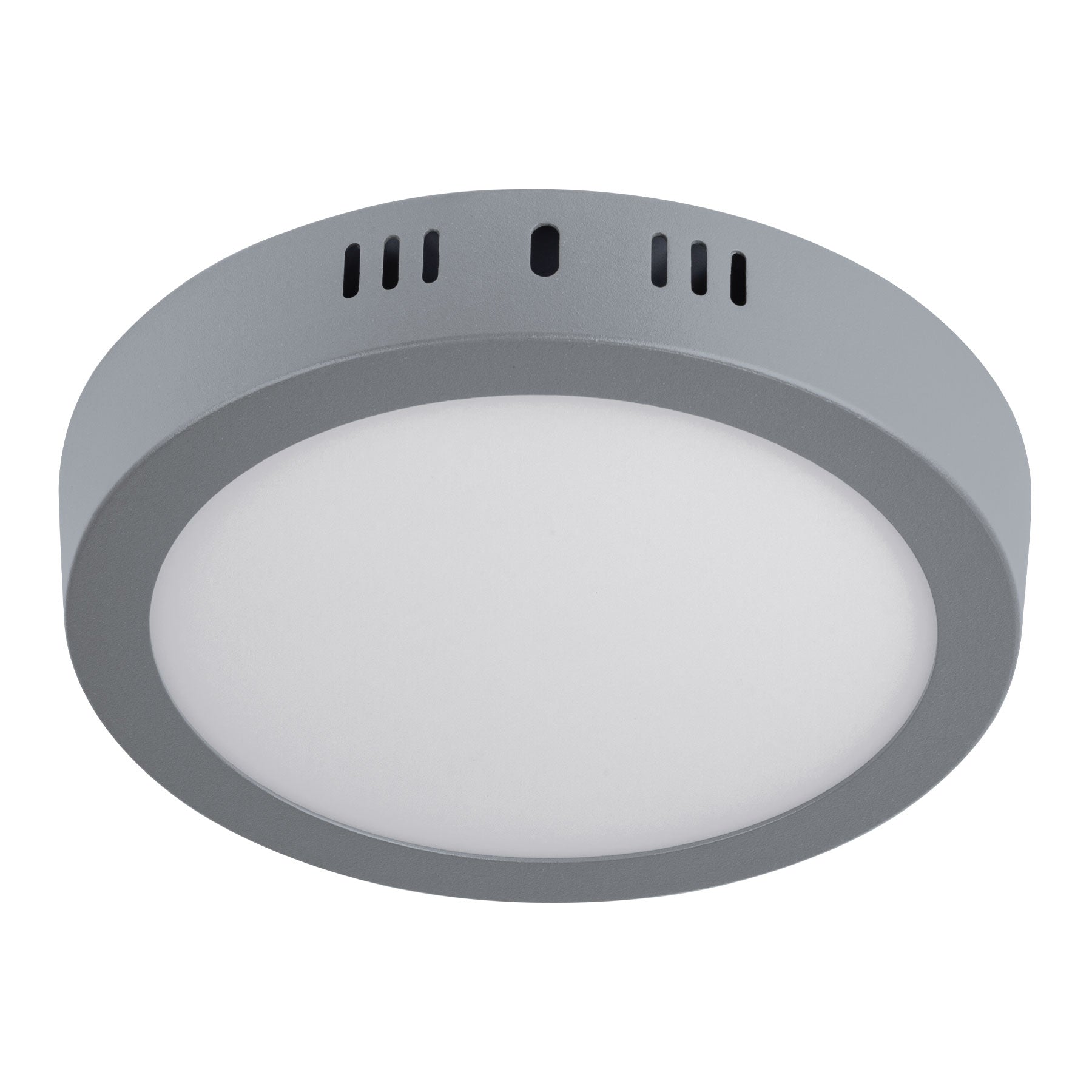 Plafón redondo, moderno, 12 W, 6500K, LED, acabado gris