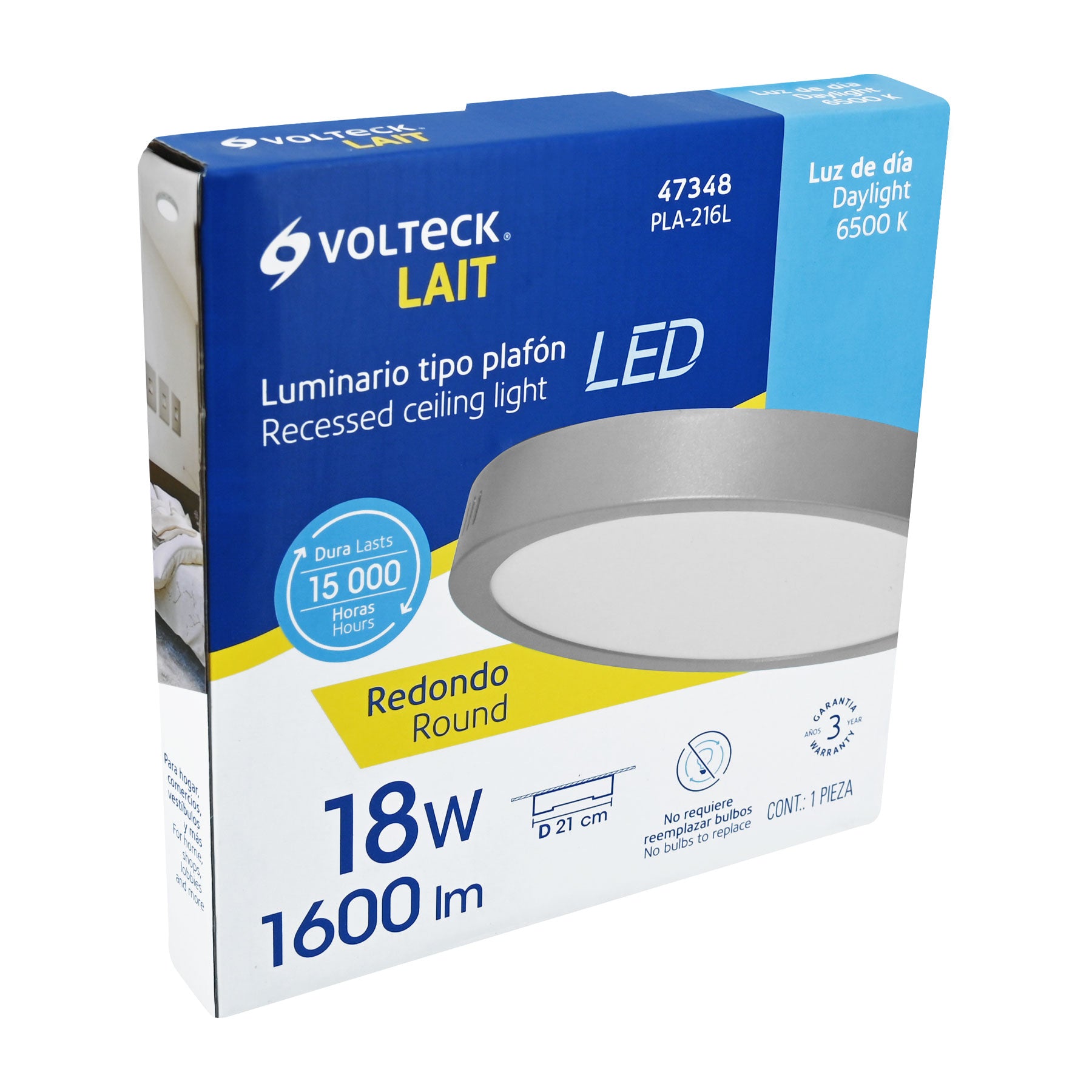 Plafón redondo, moderno, 18 W, 6500K, LED, acabado gris