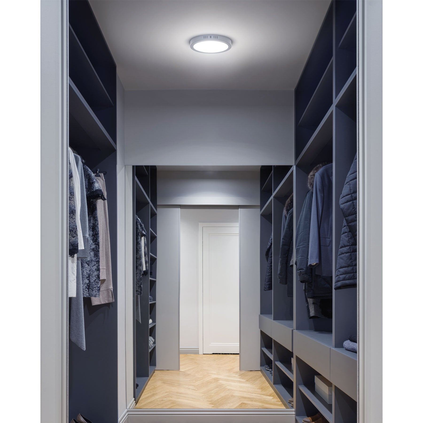 Plafón redondo, moderno, 24 W, 6500K, LED, acabado gris