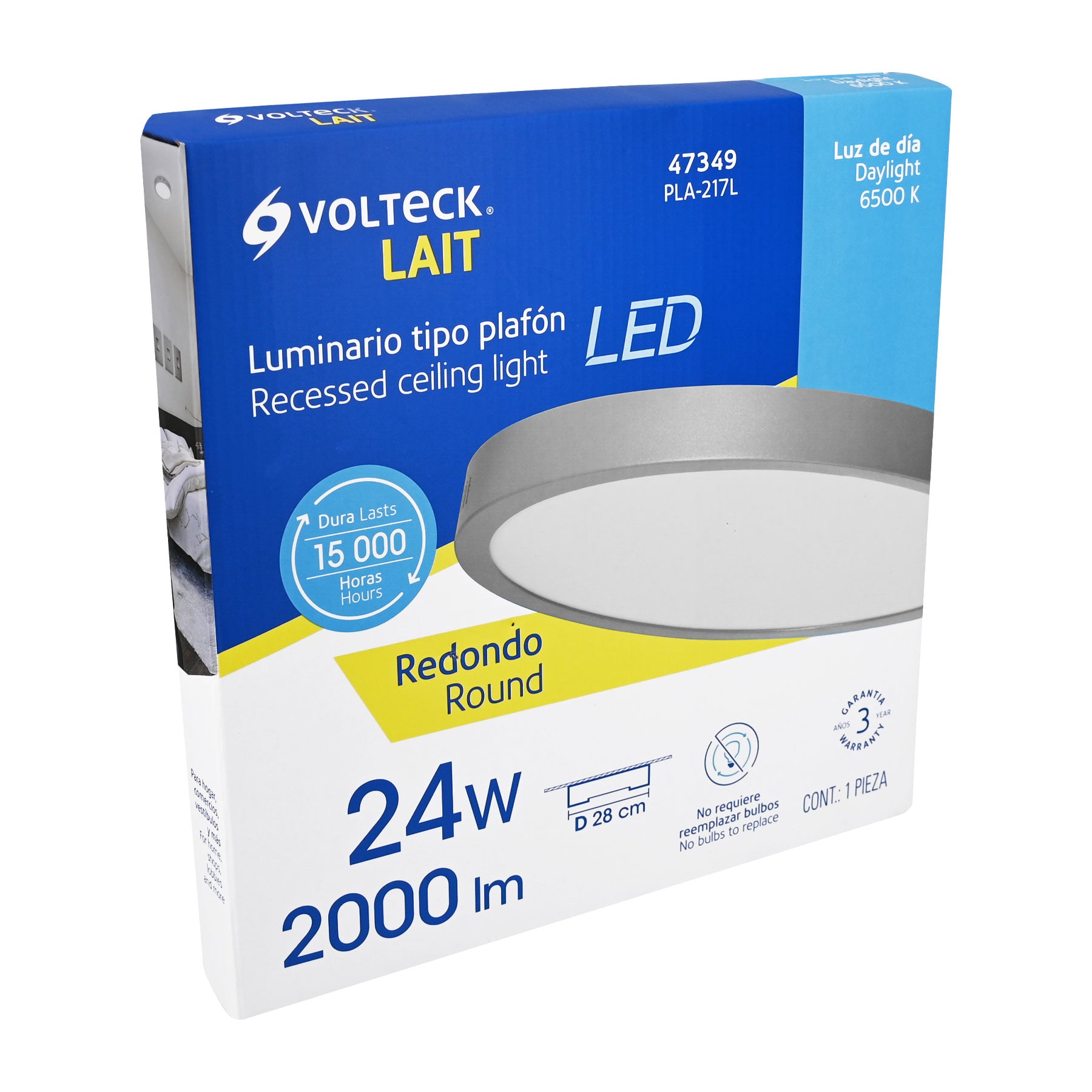 Plafón redondo, moderno, 24 W, 6500K, LED, acabado gris