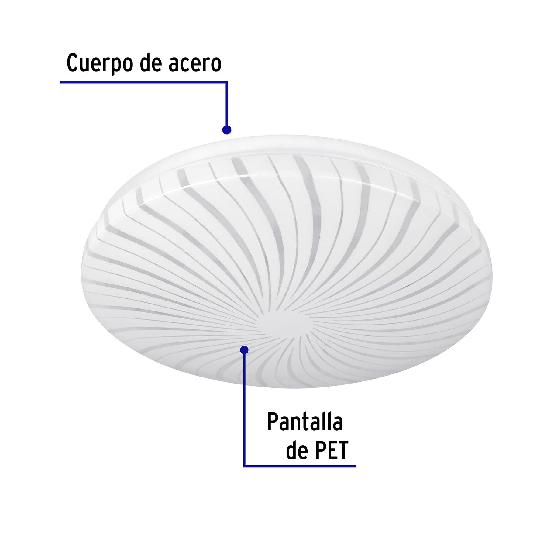 Plafón redondo, decorativo, 8W, 6500K, LED