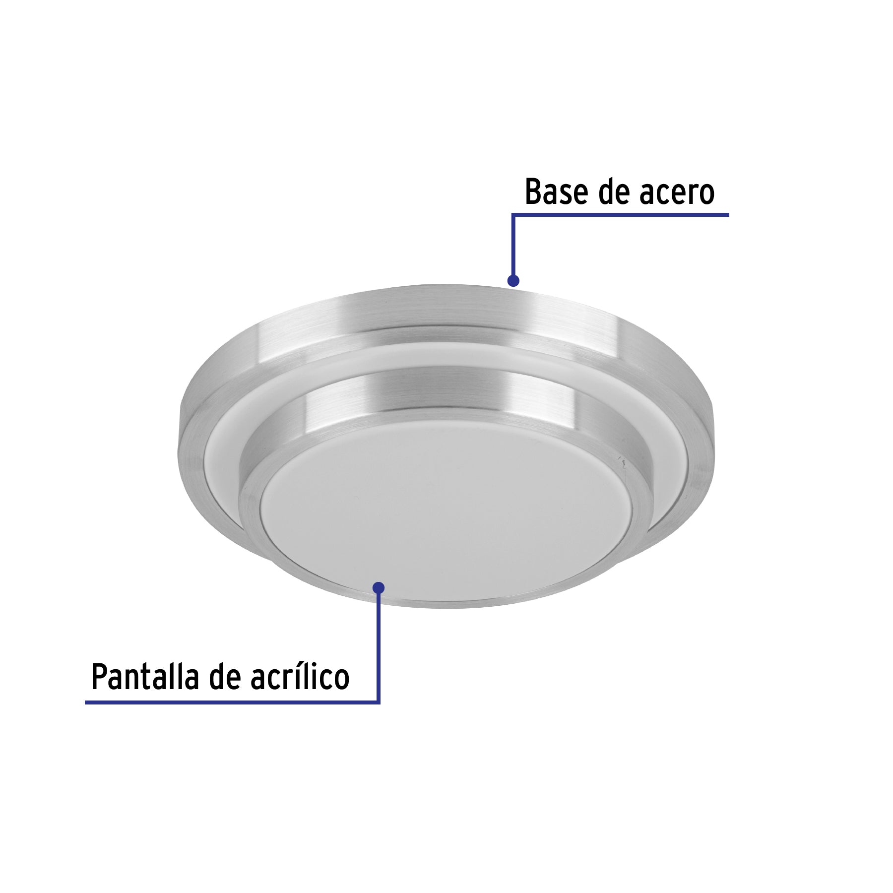 Luminario LED 18 W plafón decorativo metálico luz día, Basic