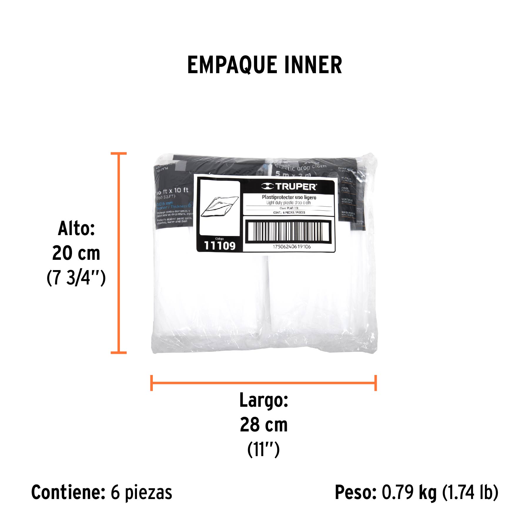 Plastiprotector 15 m, uso ligero