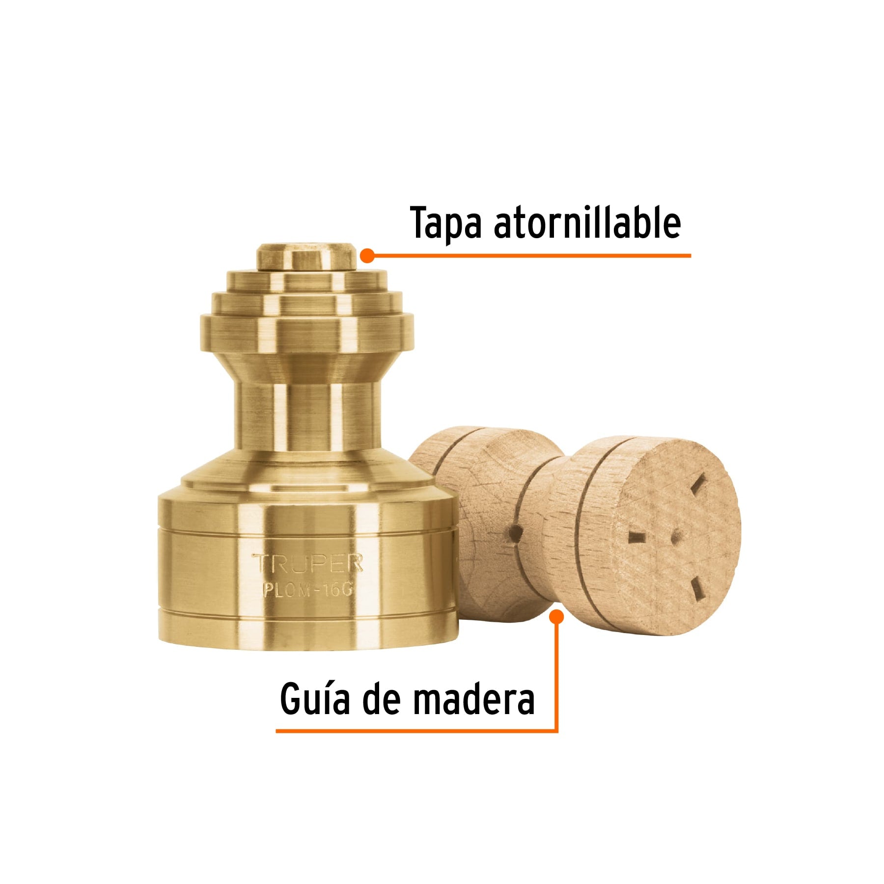 Plomada de latón tipo Guatemala, 16 oz