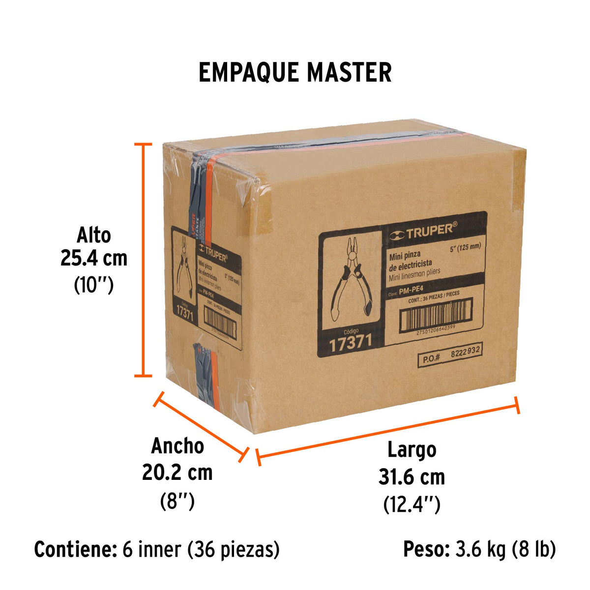 Pinza de electricista 5", mango Comfort Grip