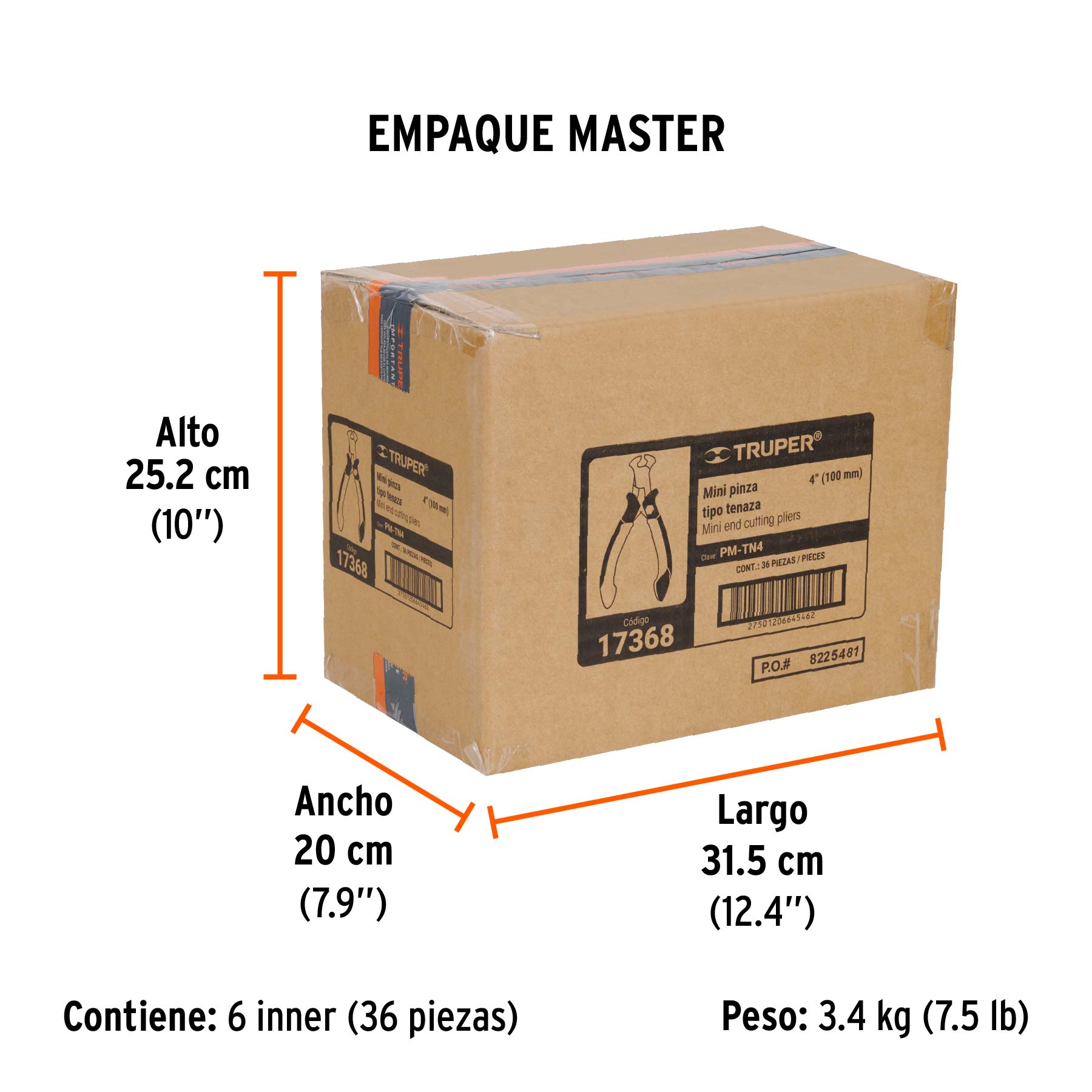 Pinza miniatura tipo tenaza 4", mango comfort grip