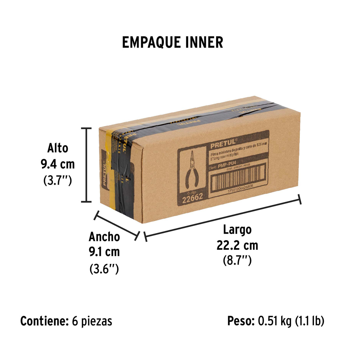 Pinza de punta y corte 5", Pretul