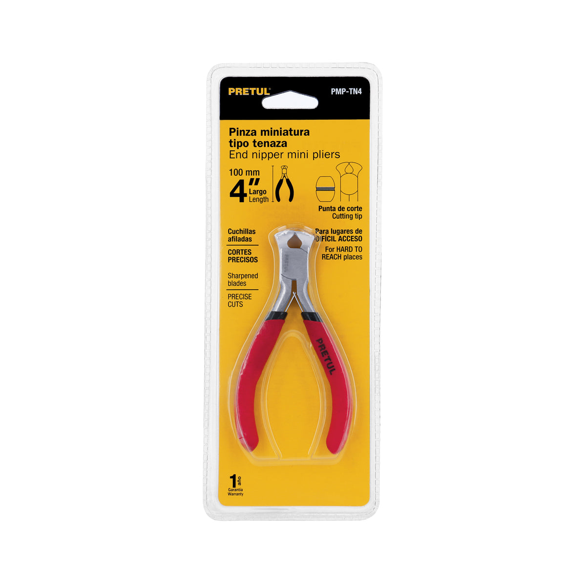 Pinza miniatura, pretul, tipo tenaza, 4"