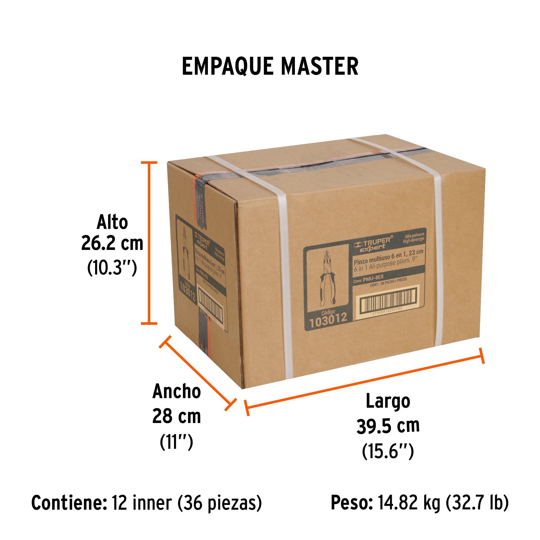 Pinza multiuso 8' electricista, comfort grip, Truper Expert